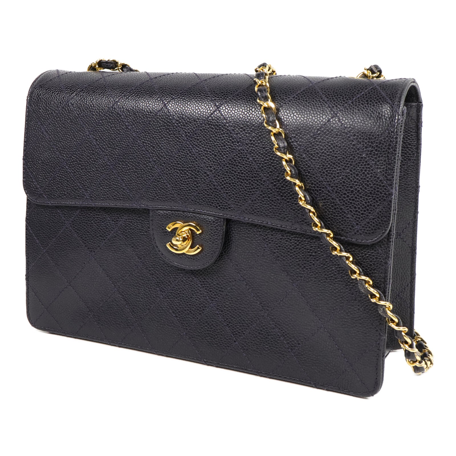 CHANEL 牛皮皮革Vintage Chain Shoulder鏈帶肩背袋