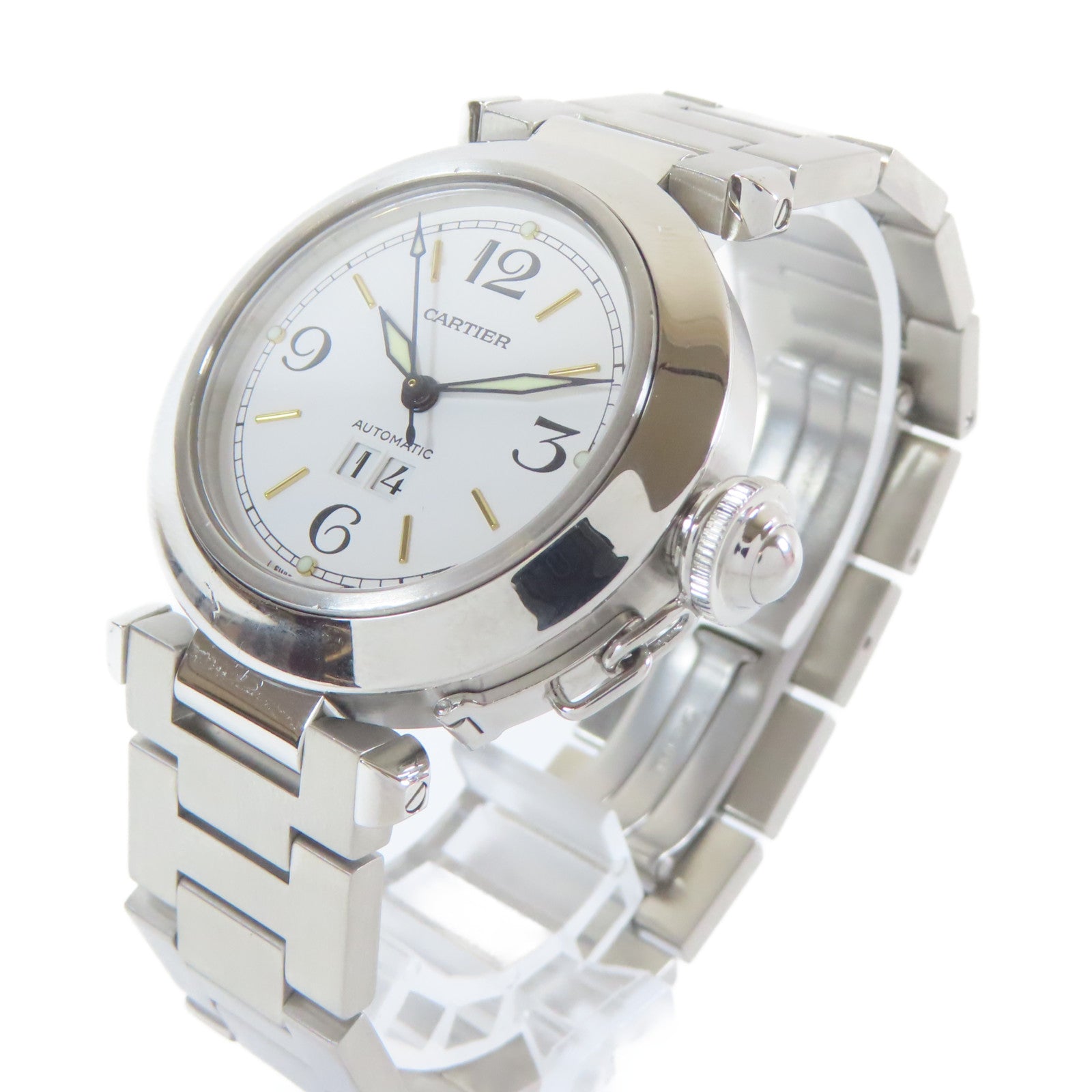 CARTIER Pasha C不鏽鋼手錶自動機芯白色