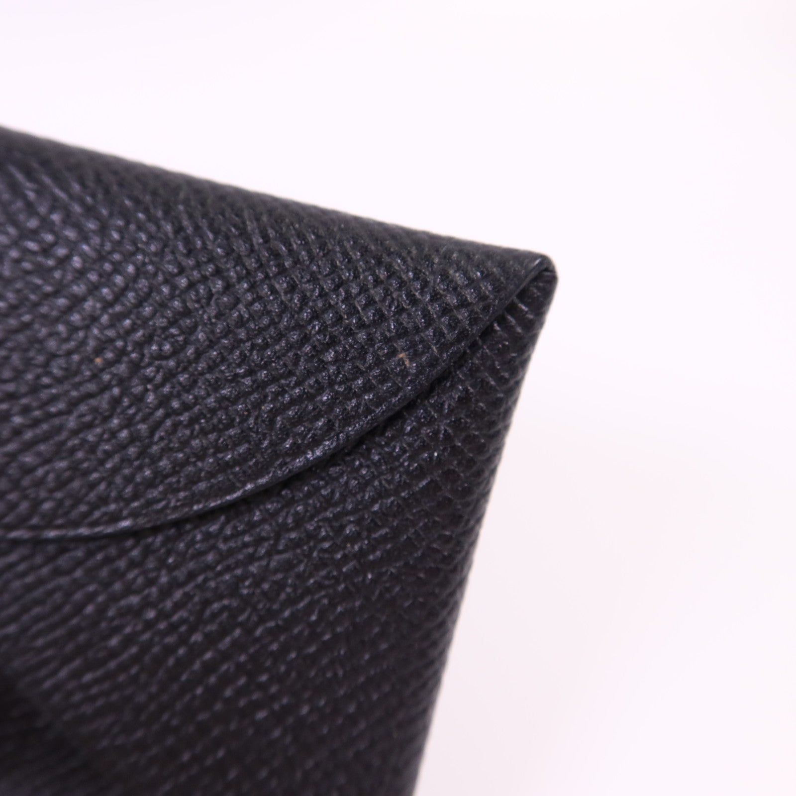 HERMES Epsom皮革Calvi銀扣卡片套