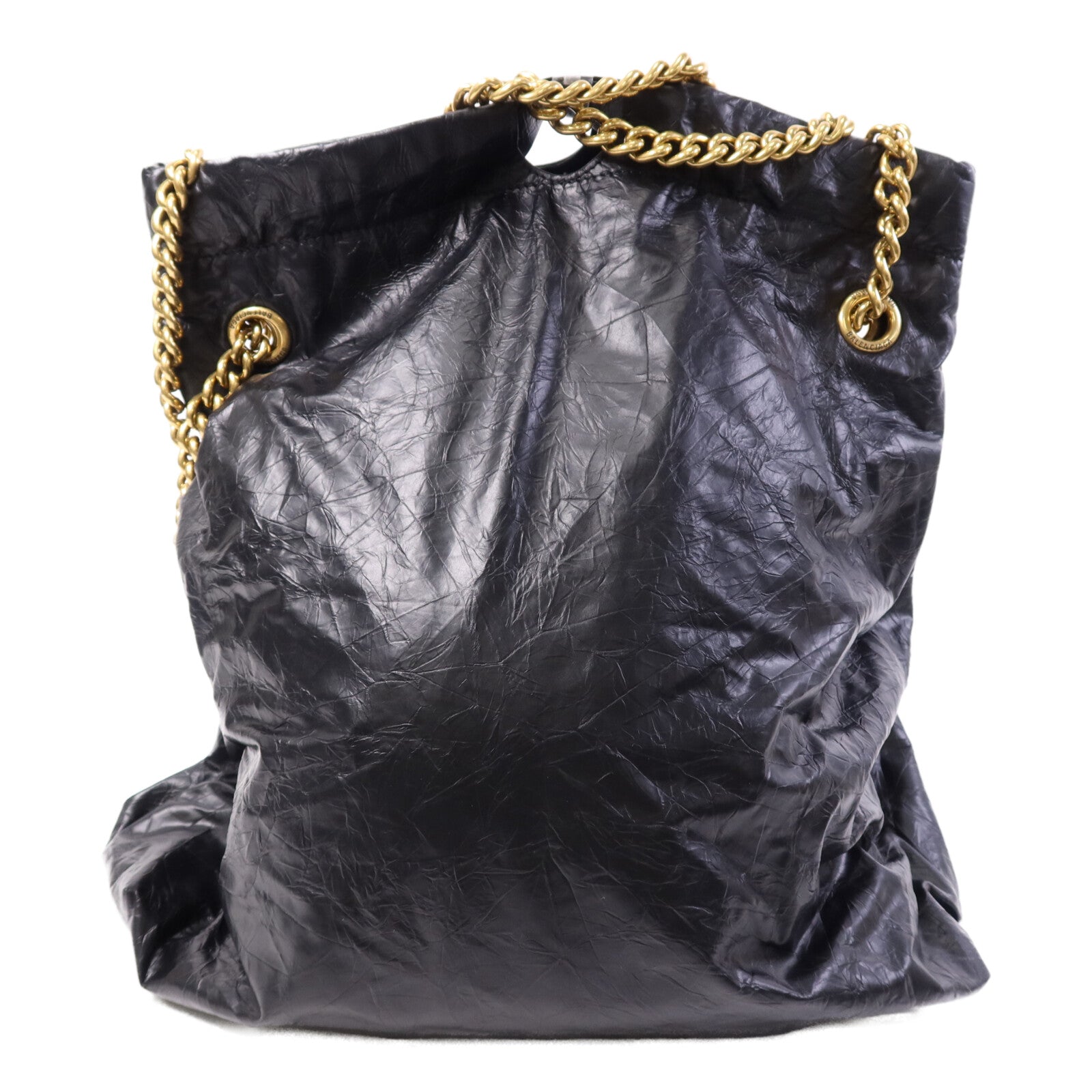 BALENCIAGA 羊皮皮革Crush Medium金扣鏈帶肩背袋