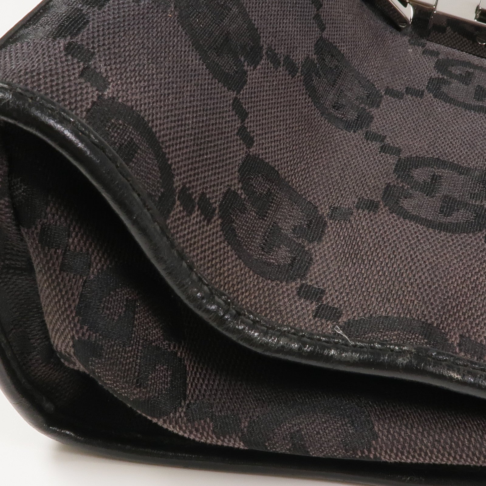 GUCCI 【激減優惠】帆布Jackie銀扣肩背袋黑色