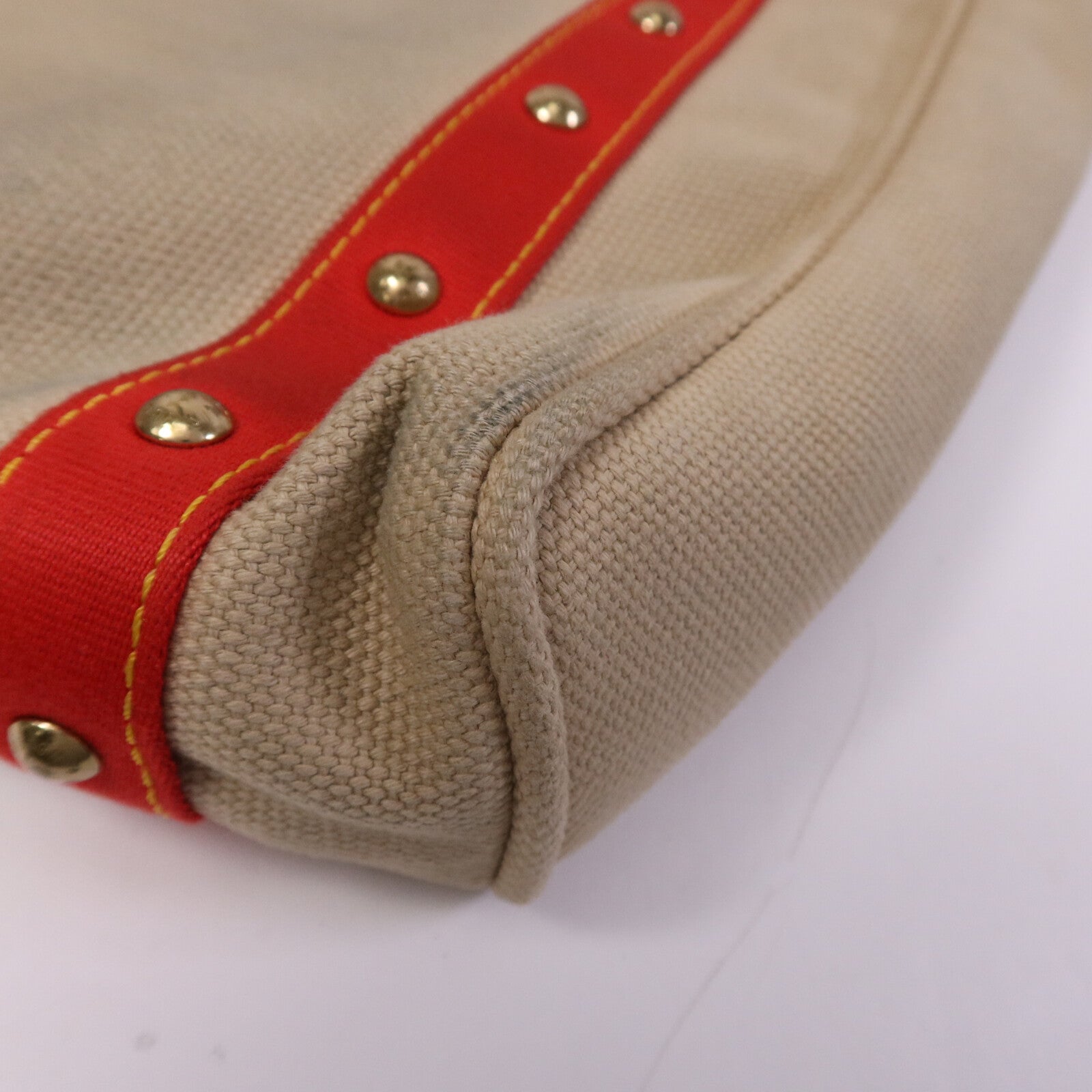LOUIS VUITTON 帆布Cabas MM金扣手挽袋
