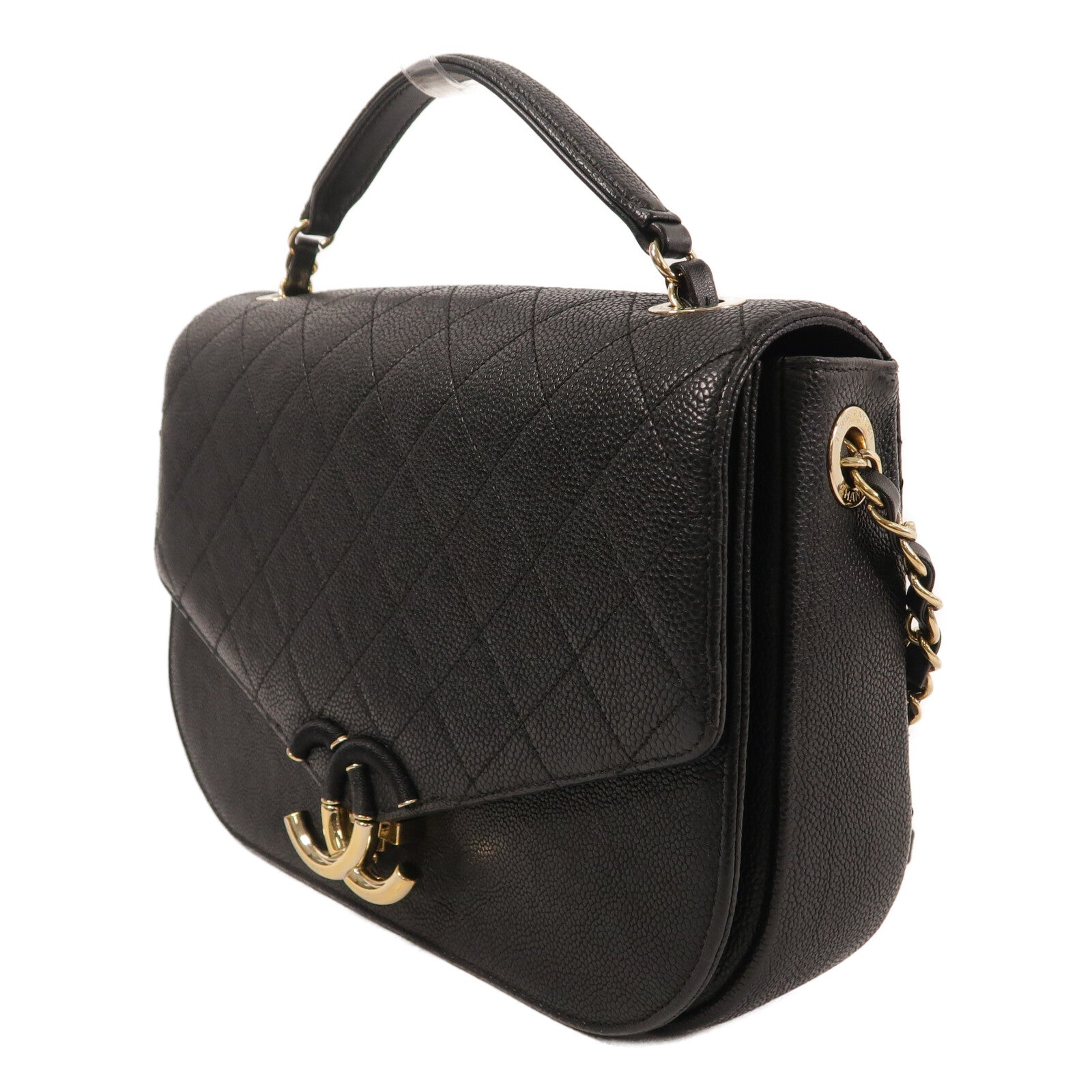 CHANEL 牛皮皮革Coco Cuba Flap Bag手挽肩背兩用袋