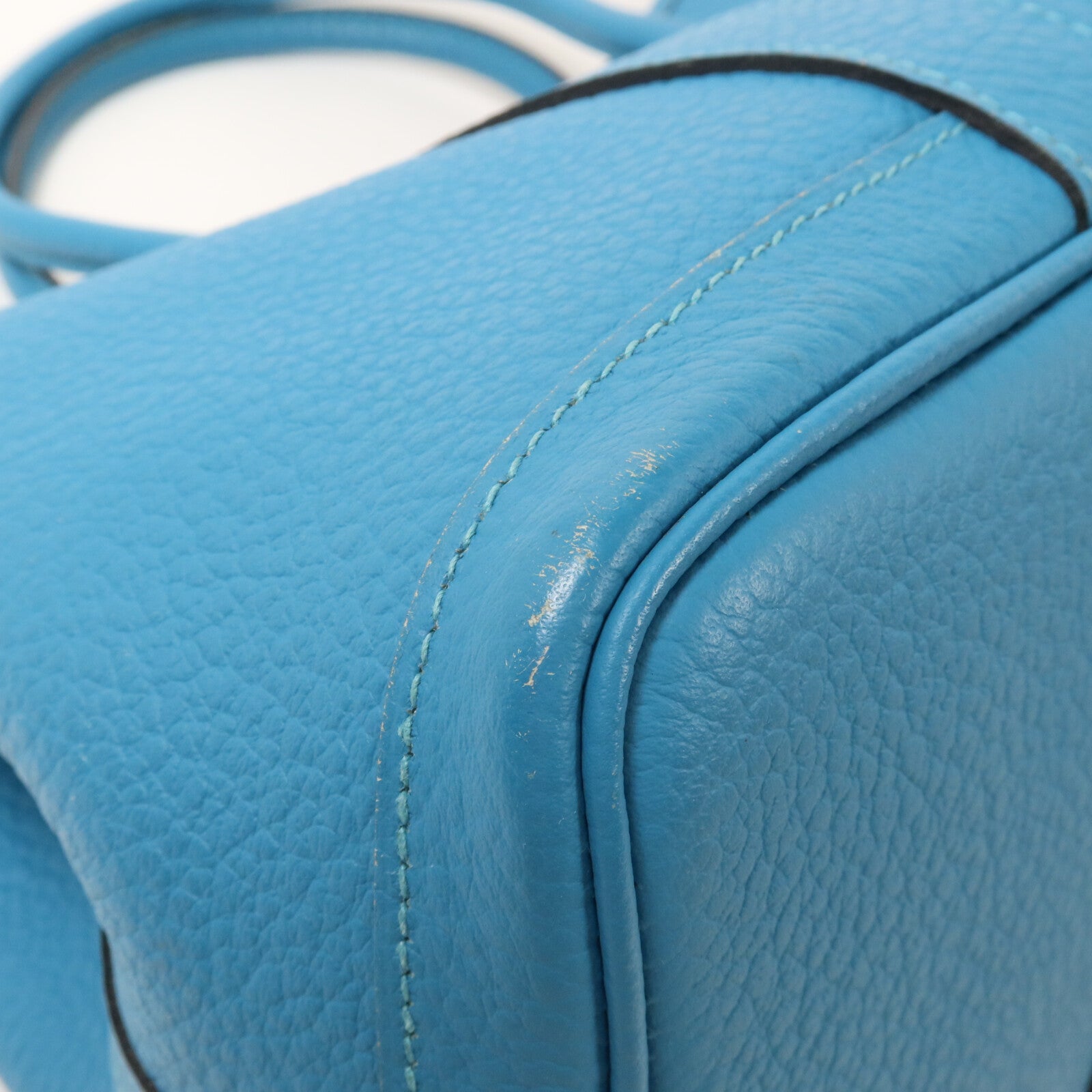 HERMES Negonda皮革Garden Party TPM手挽袋Turquoise