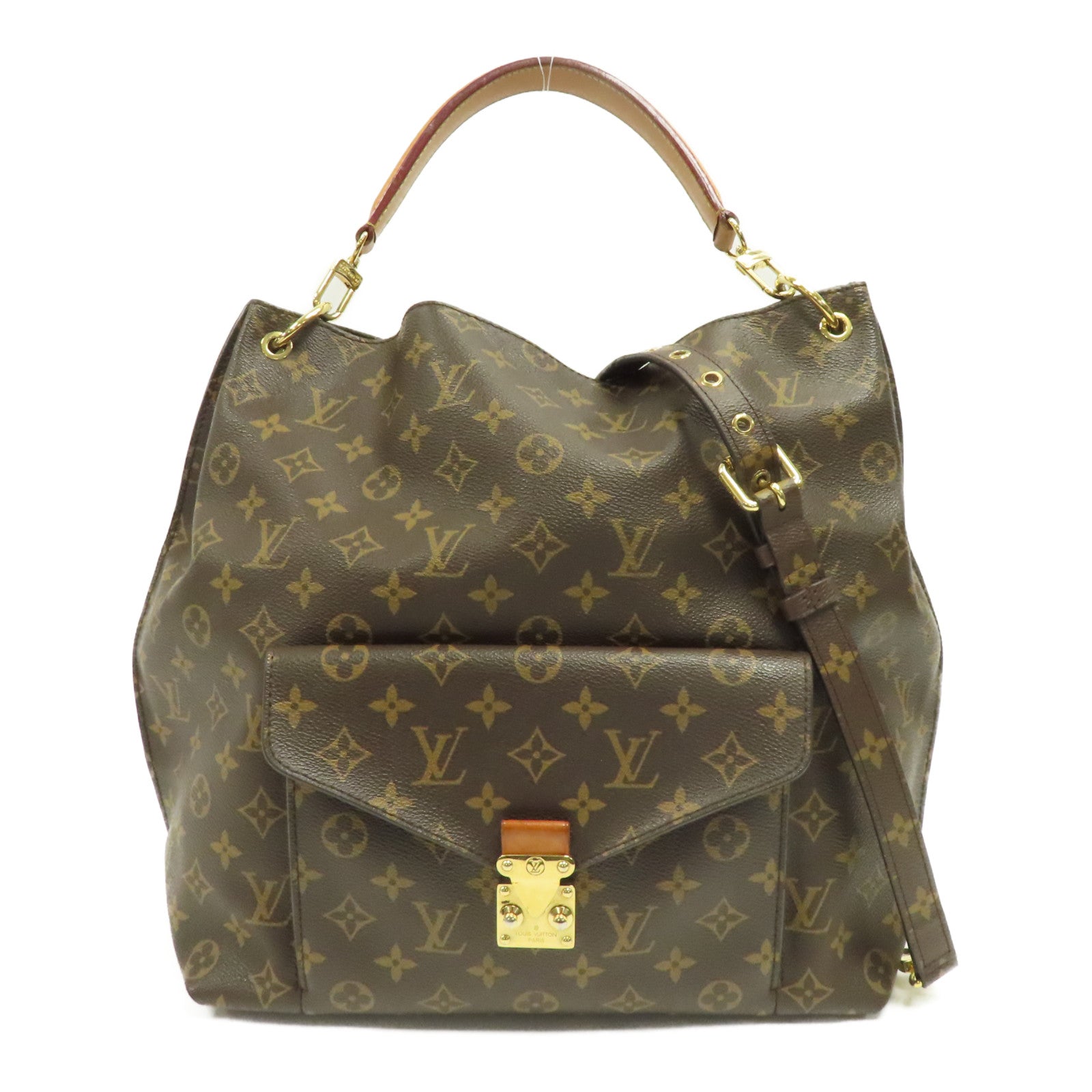 LOUIS VUITTON Monogram Metis金扣肩背袋棕色