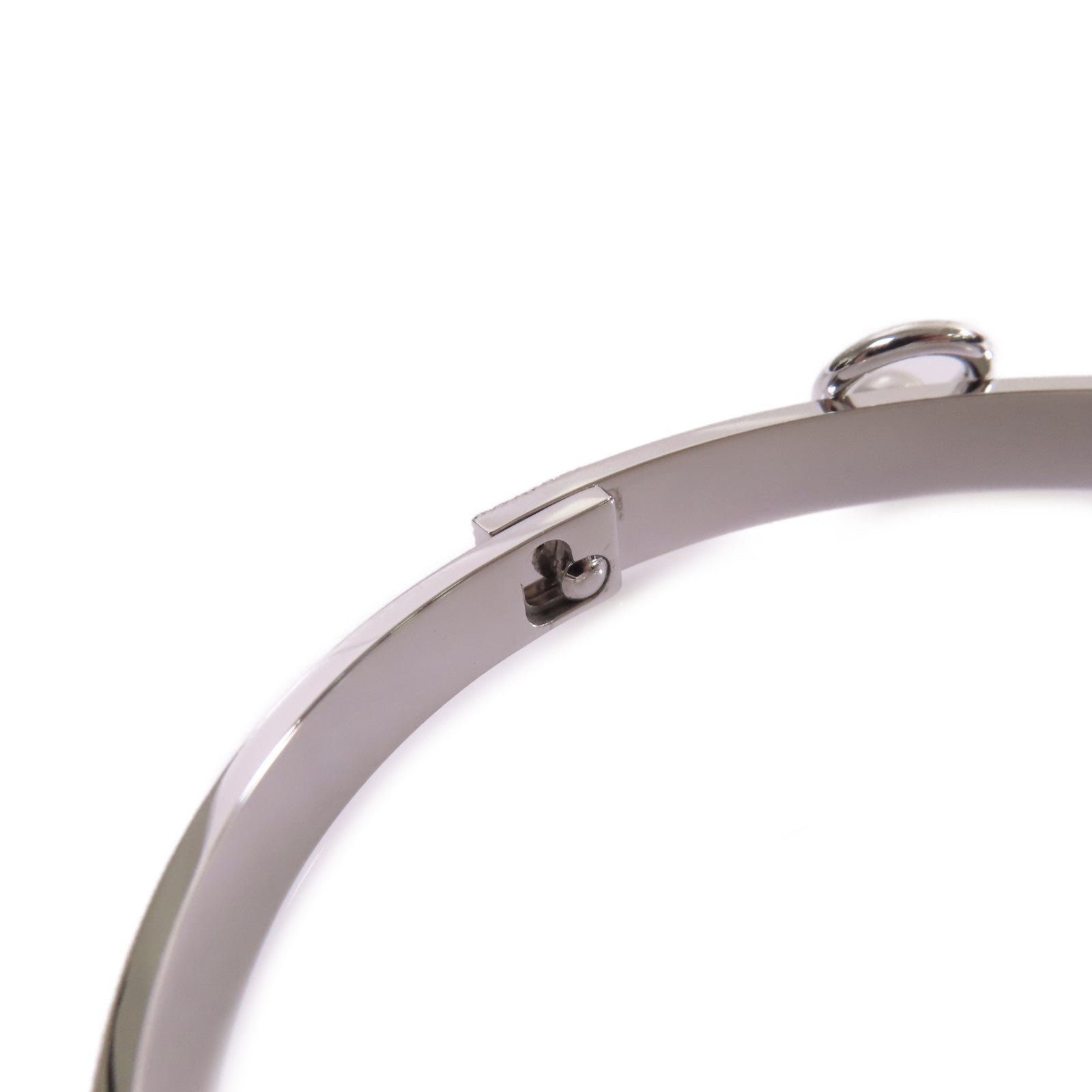 HERMES 18K白金/0.24ct鑽石Collier De Chien Diamond Bracelet手鏈