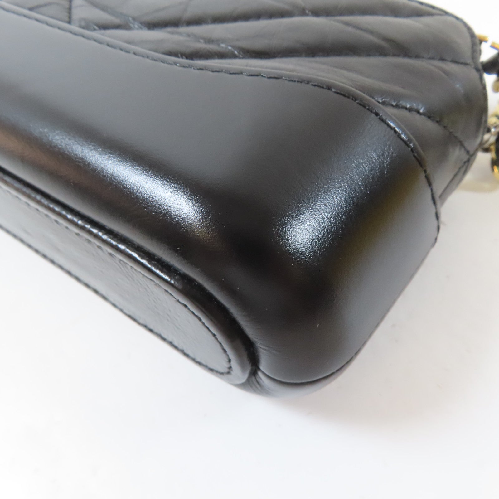CHANEL 牛皮皮革Gabrielle Wallet On Chain金扣/銀扣鏈帶肩背袋黑色