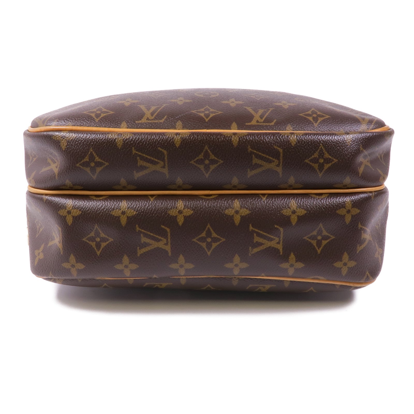 LOUIS VUITTON Monogram Reporter PM金扣肩背袋棕色