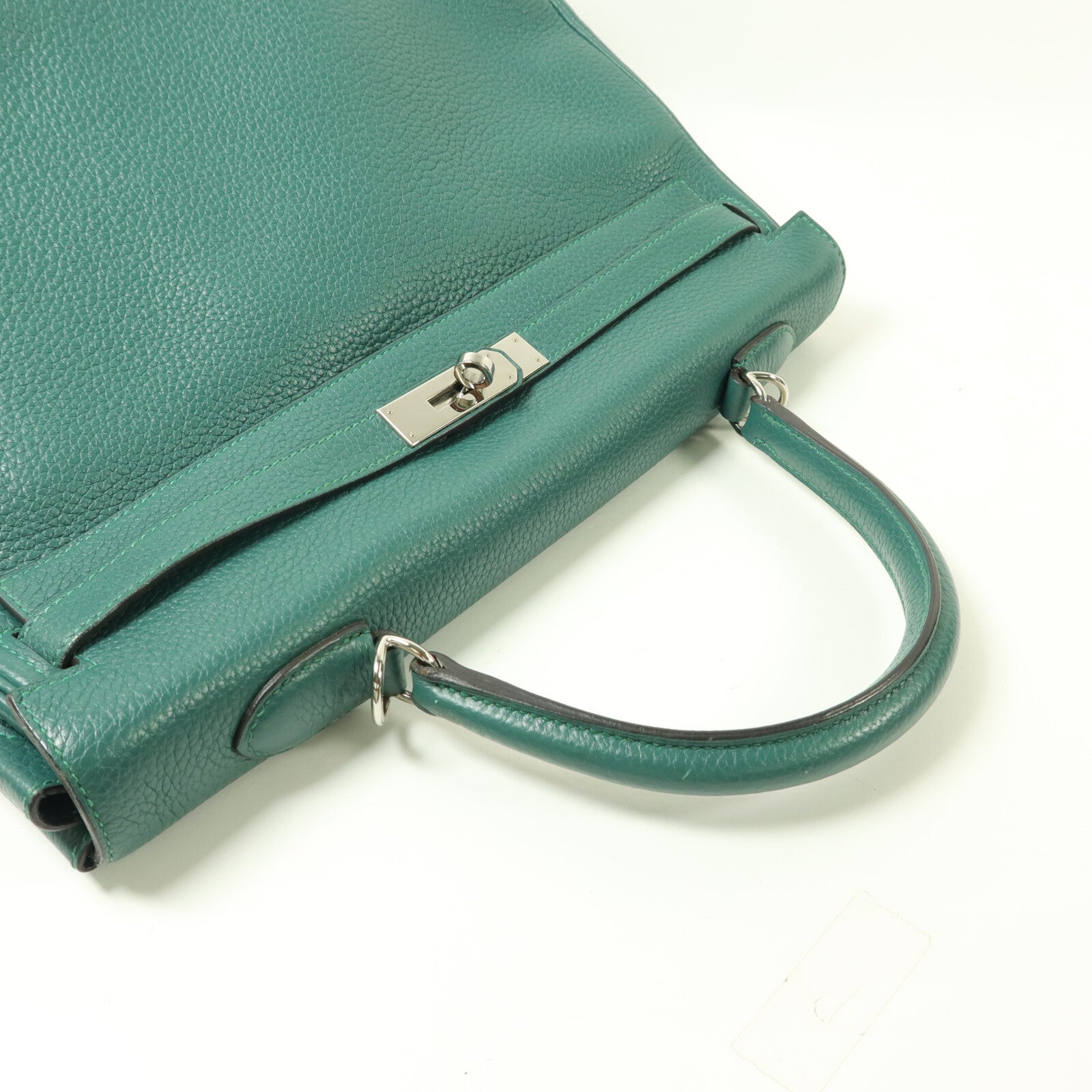 HERMES Clemence皮革Kelly 35手挽肩背兩用袋Malachite