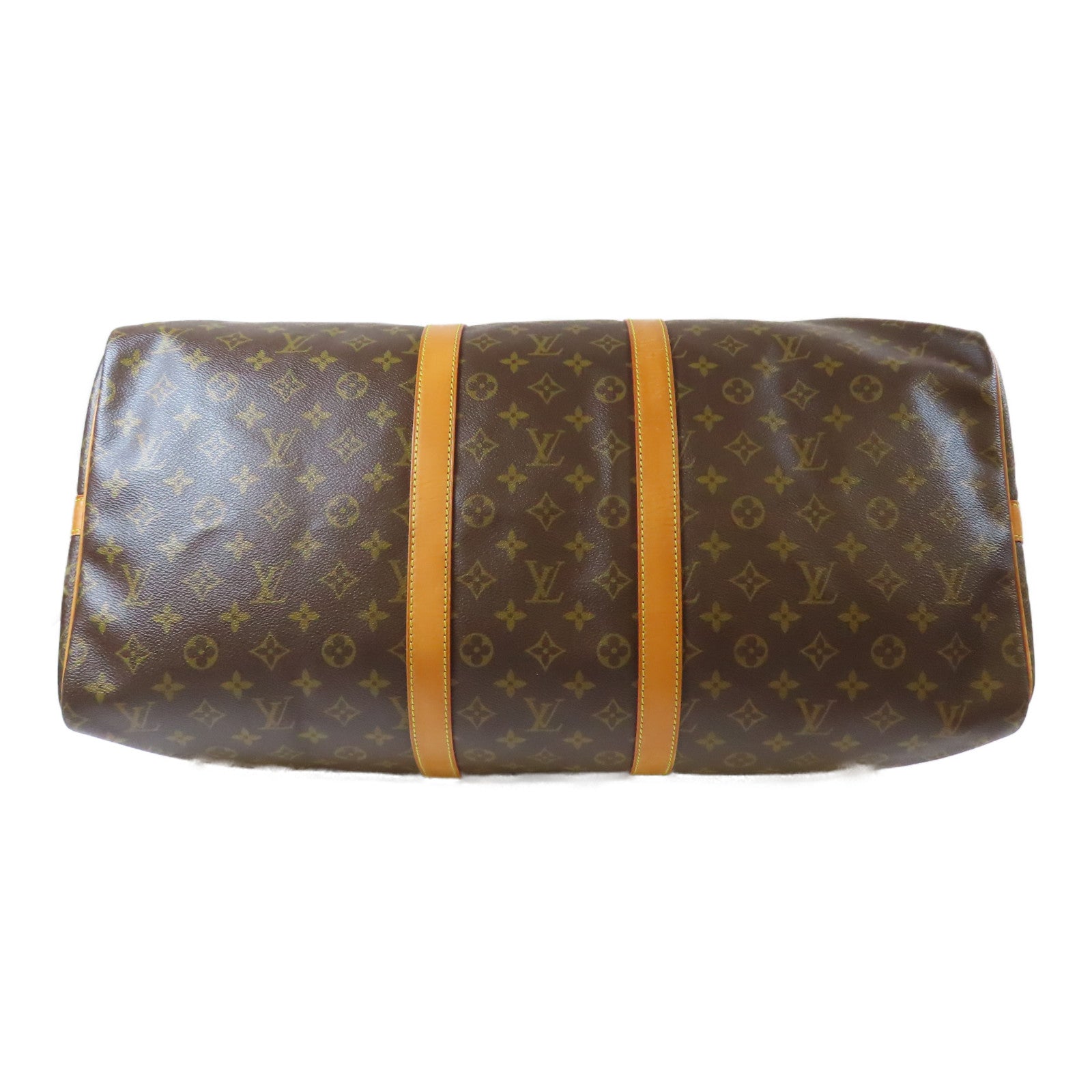 LOUIS VUITTON Monogram Keepall 55 Boston Bag金扣手挽肩背兩用袋啡色