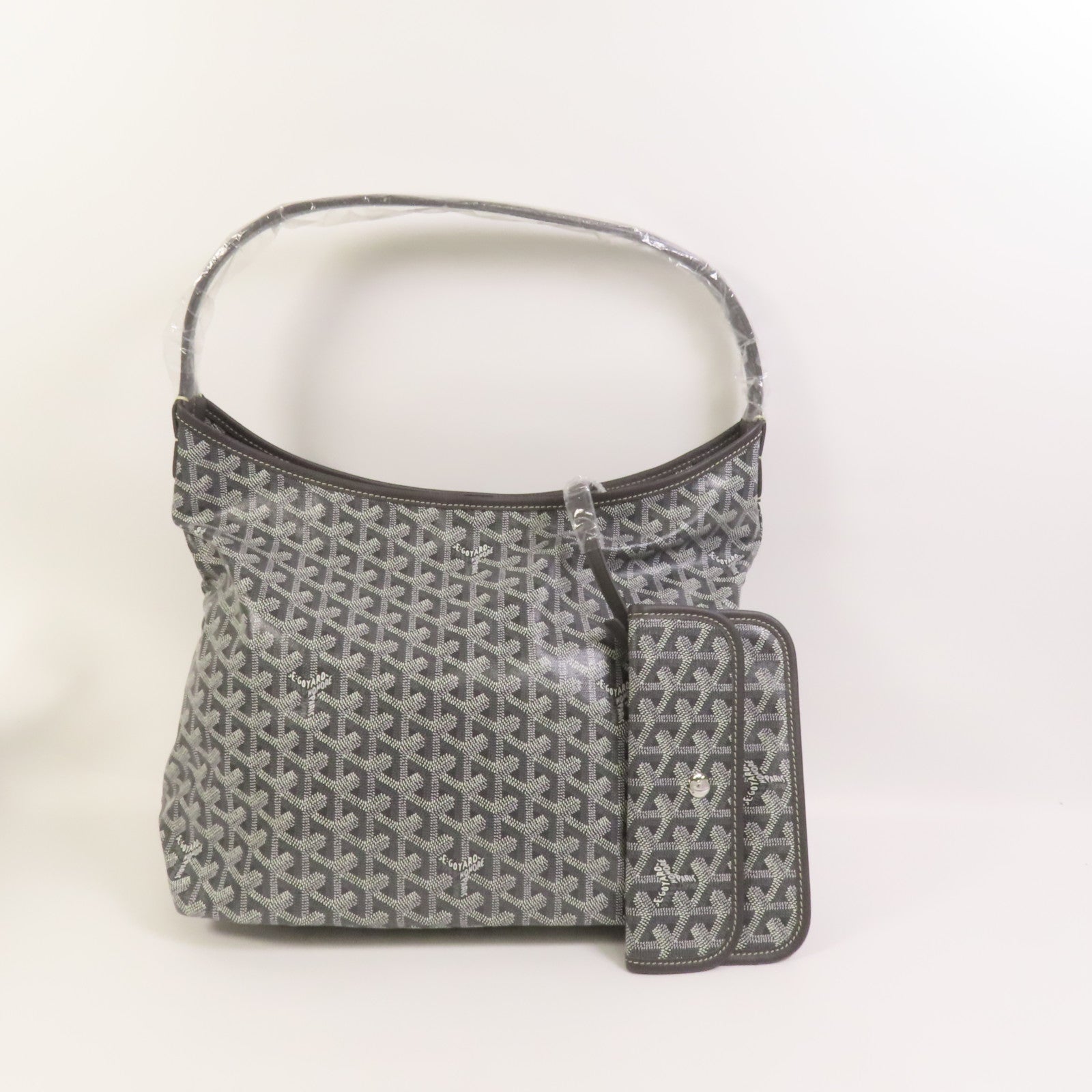 GOYARD 塗層帆布Boheme Hobo銀扣手挽袋