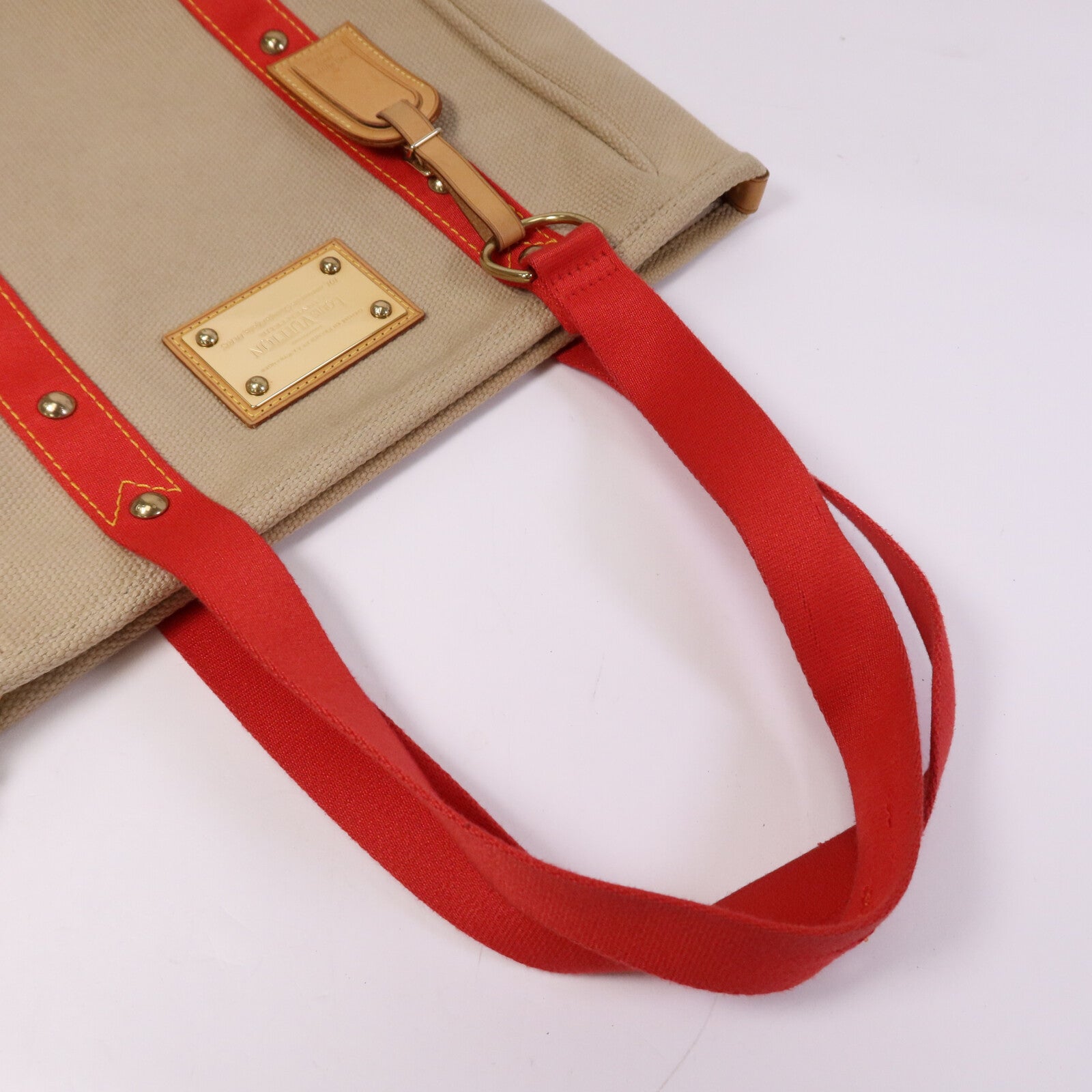 LOUIS VUITTON 帆布Cabas MM金扣手挽袋
