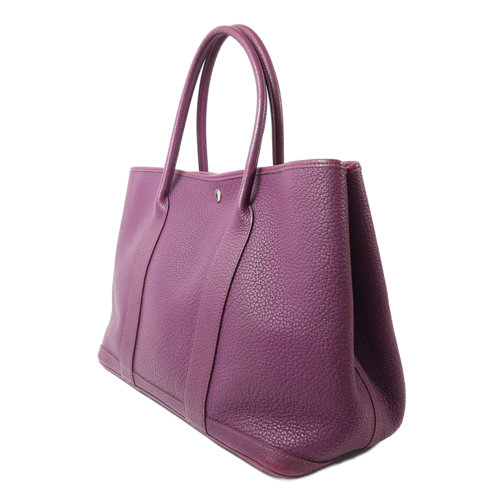 HERMES Clemence皮革Garden Party PM銀扣手挽袋Anamone