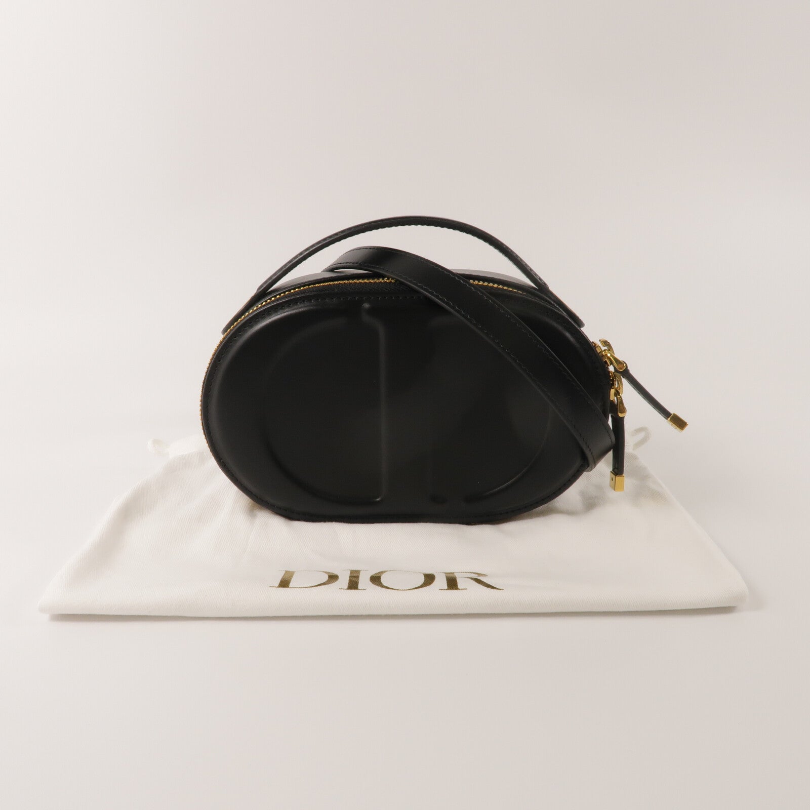 Dior 牛皮皮革CD Signature Oval Camera Bag鏈帶手挽肩背兩用袋