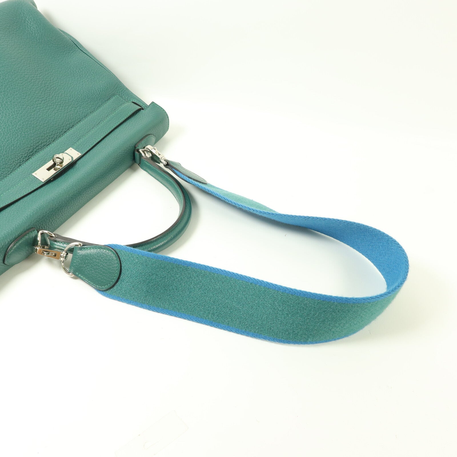 HERMES Clemence皮革Kelly 35手挽肩背兩用袋Malachite