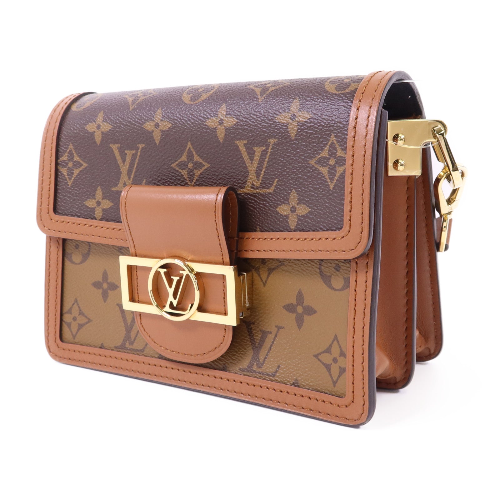 LOUIS VUITTON Monogram Reverse Mini Dauphine金扣肩背袋