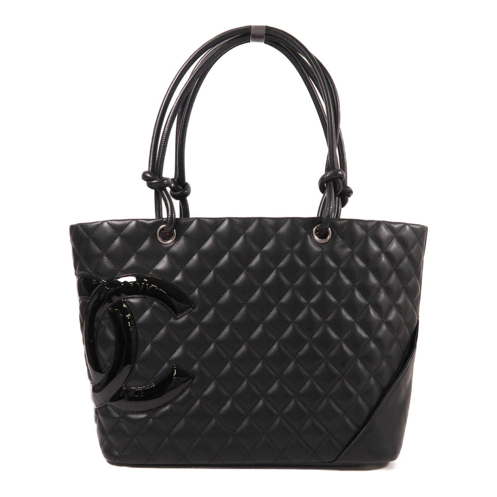 CHANEL 牛皮皮革Cambon Line Tote銀扣肩背袋
