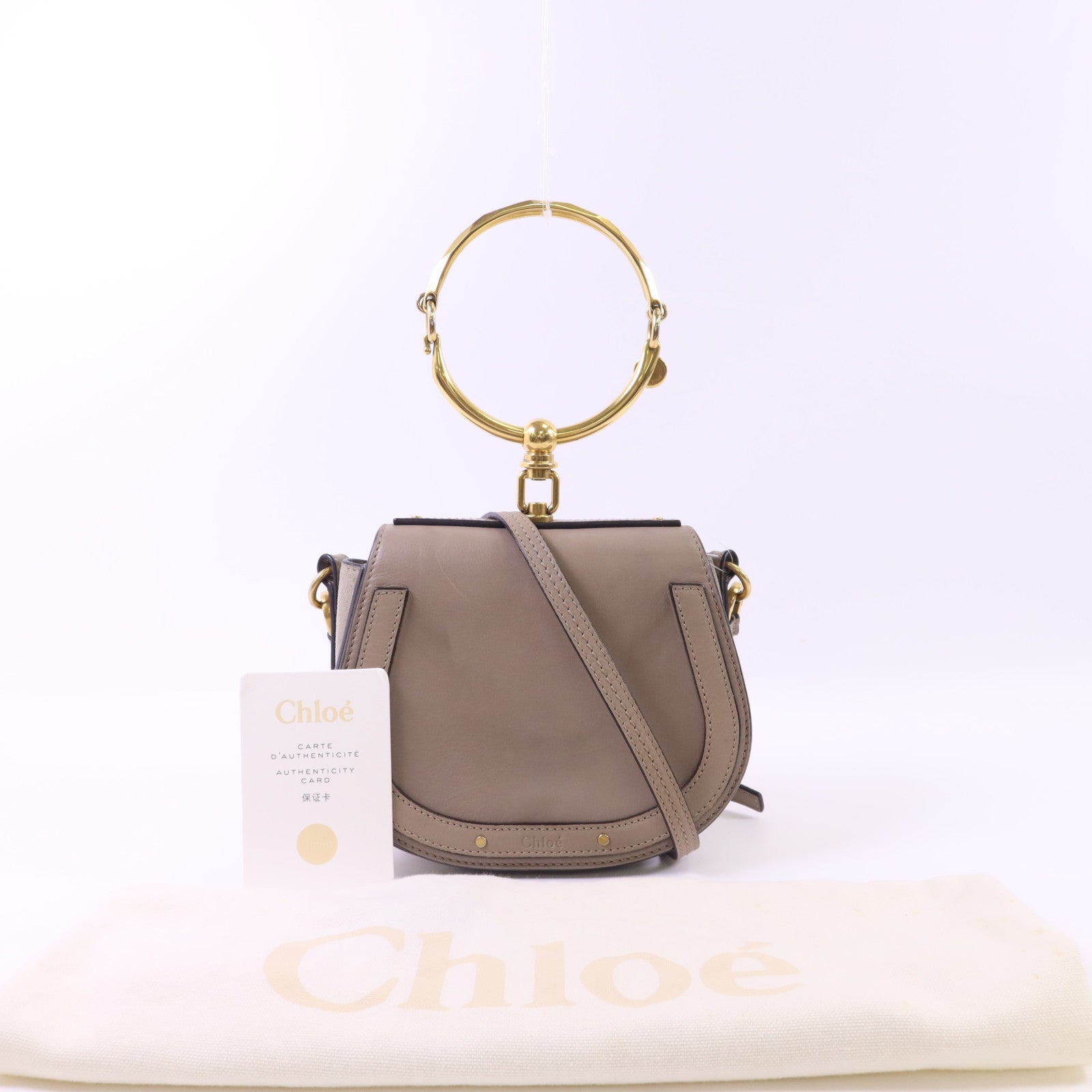 Chloe 牛皮皮革Nile金扣手挽肩背兩用袋