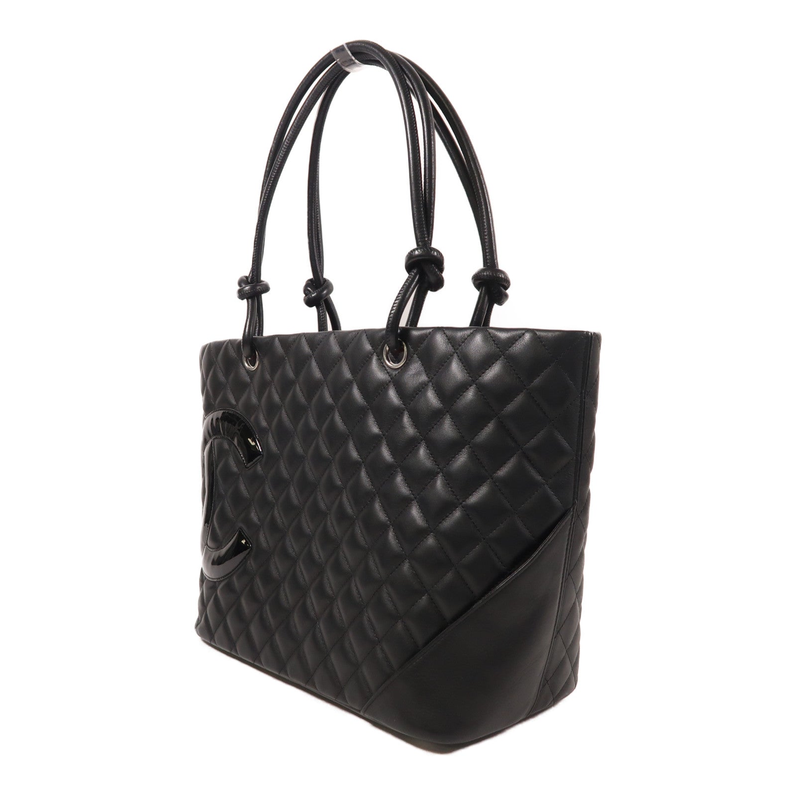CHANEL 牛皮皮革Cambon Line Tote銀扣肩背袋