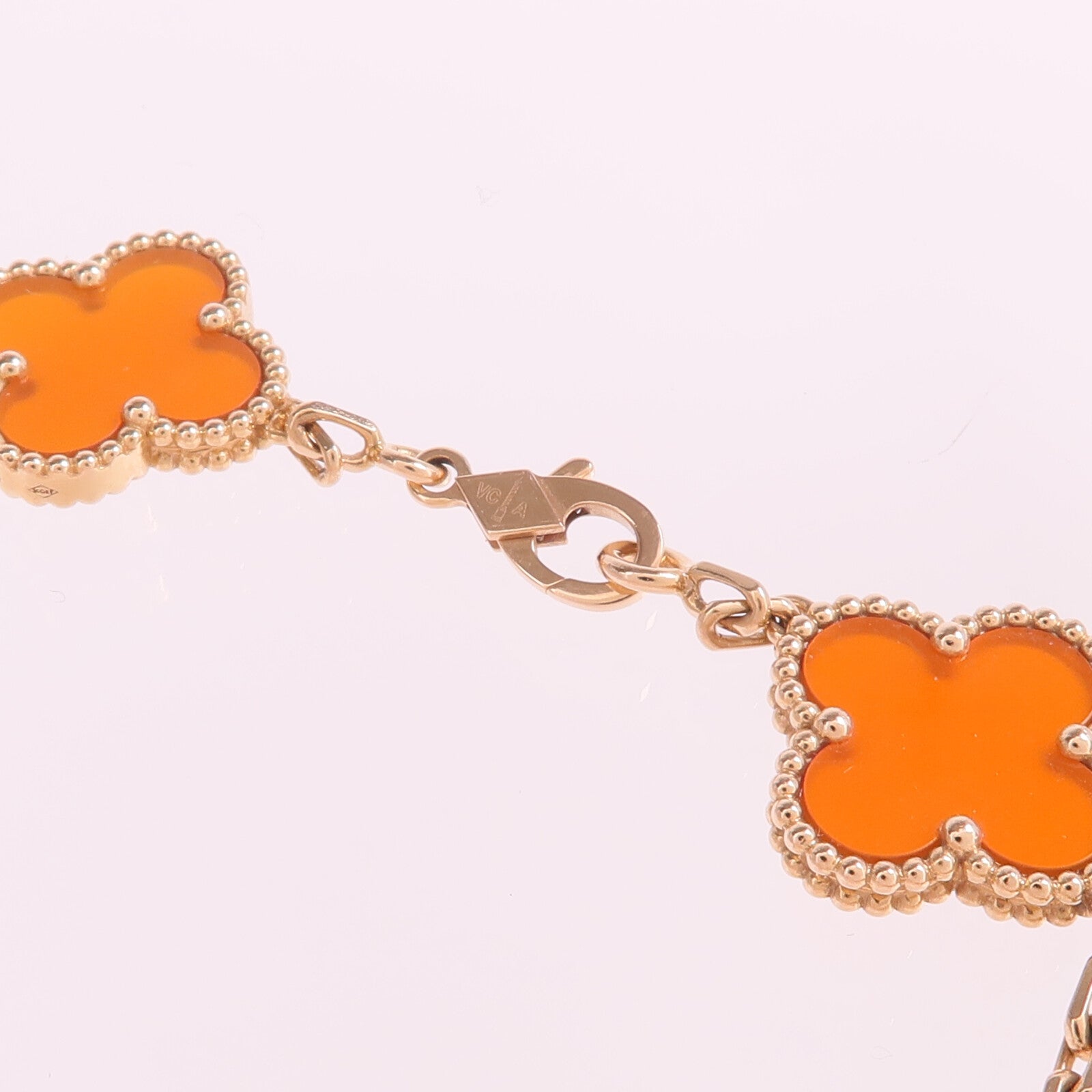 Van Cleef & Arpels 18K玫瑰金Vintage Alhambra Bracelet 5 Motifs紅玉髓手鏈