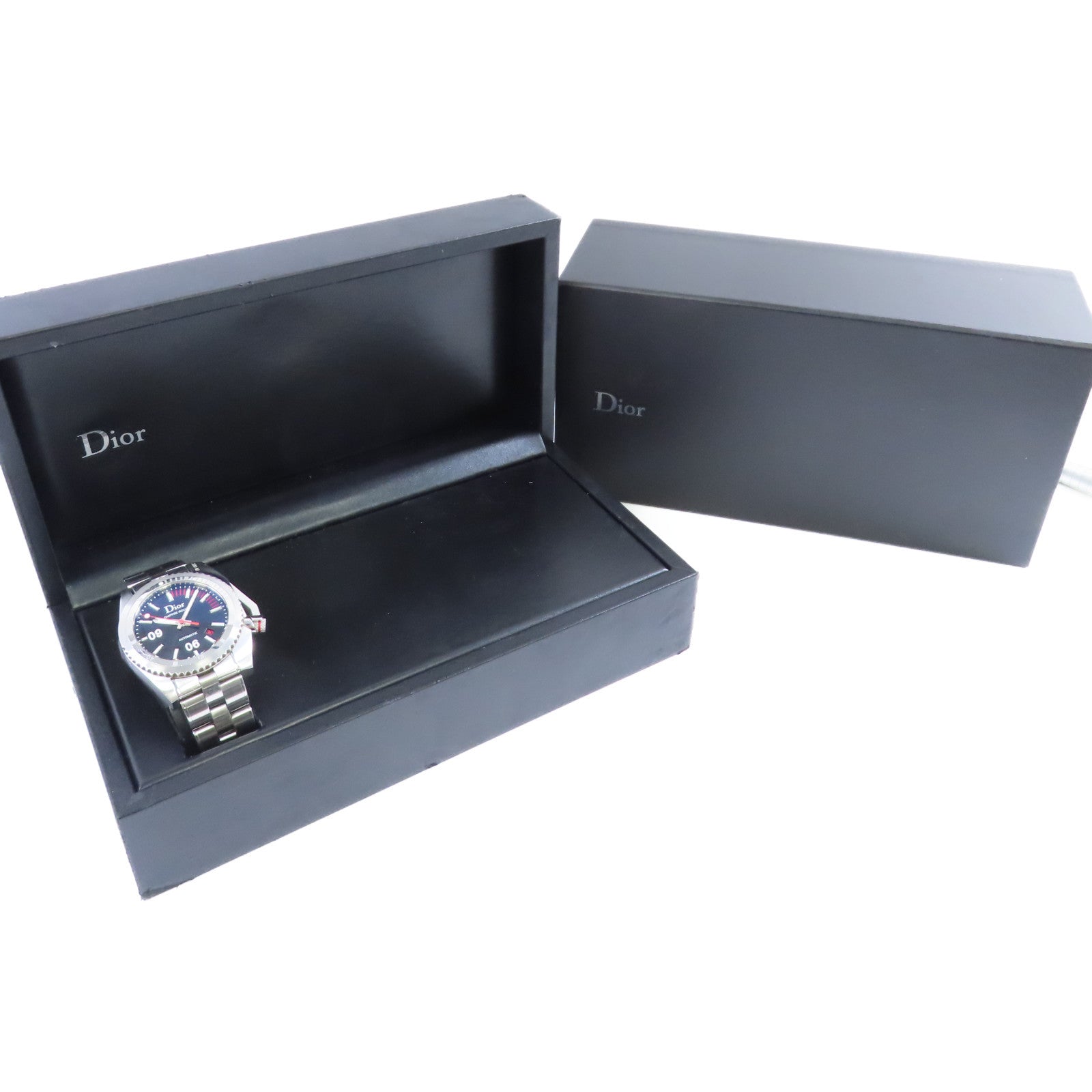 Dior Chiffre Rouge Watch不鏽鋼自動機芯手錶黑色