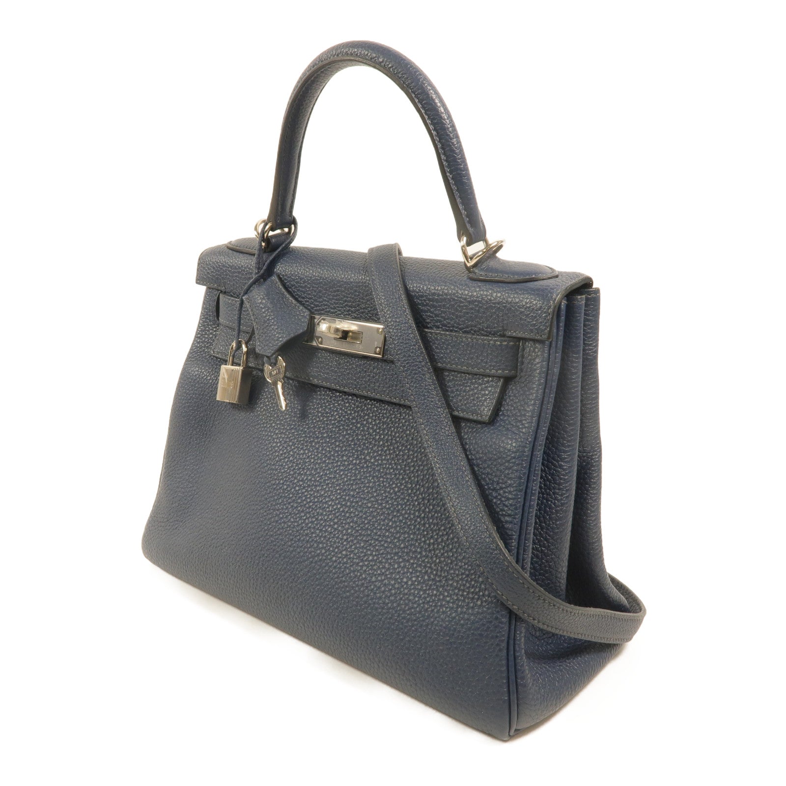 HERMES Togo皮革Kelly 28手挽肩背兩用袋Deep Blue