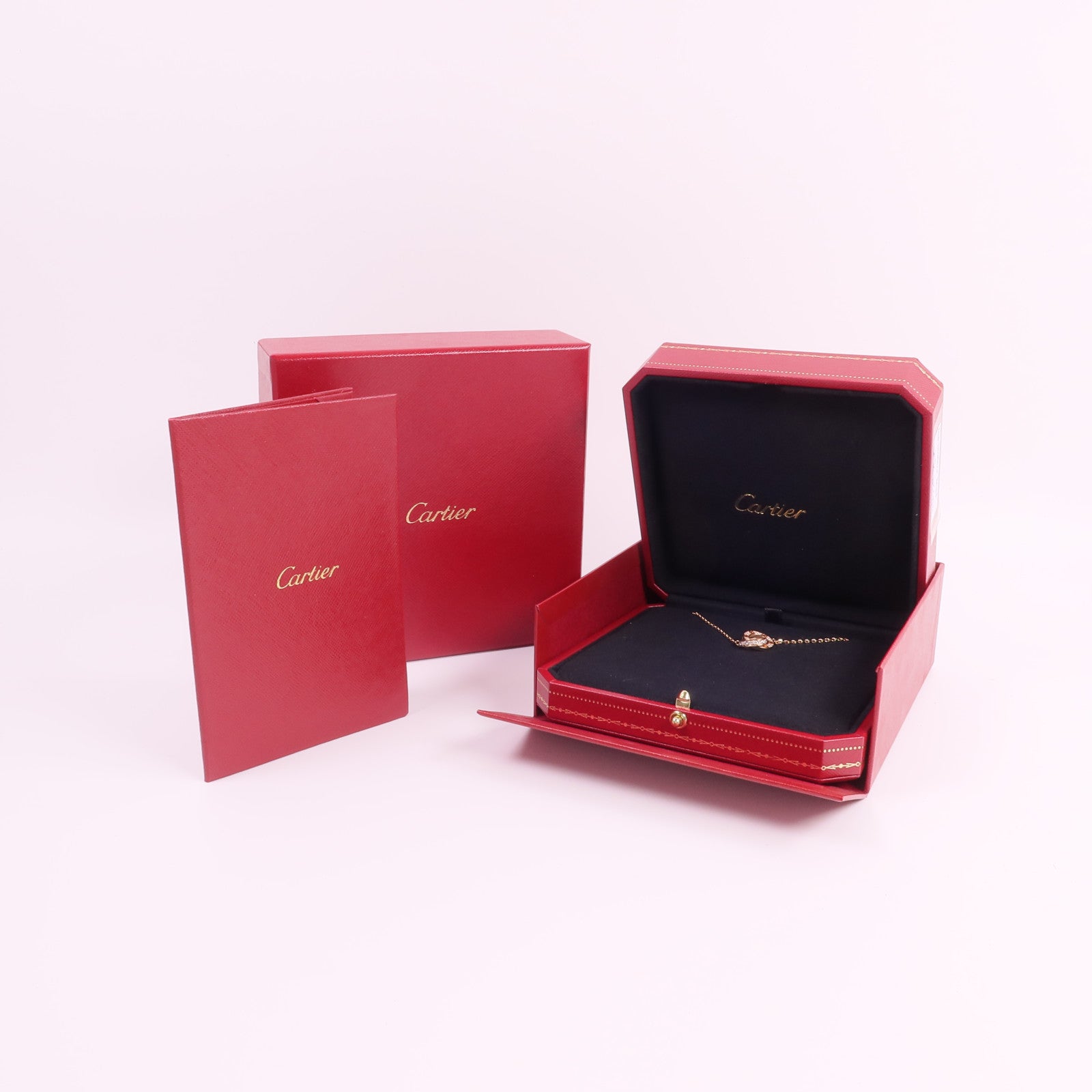 CARTIER 18K玫瑰金Love Pendant Paved鑽石項鍊