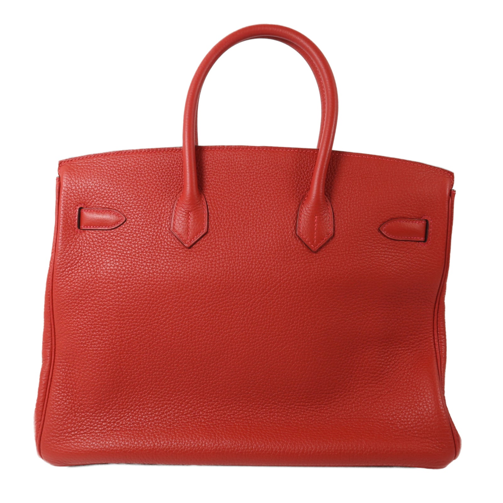 HERMES Clemence皮革Birkin 35手挽袋Rouge Casaque