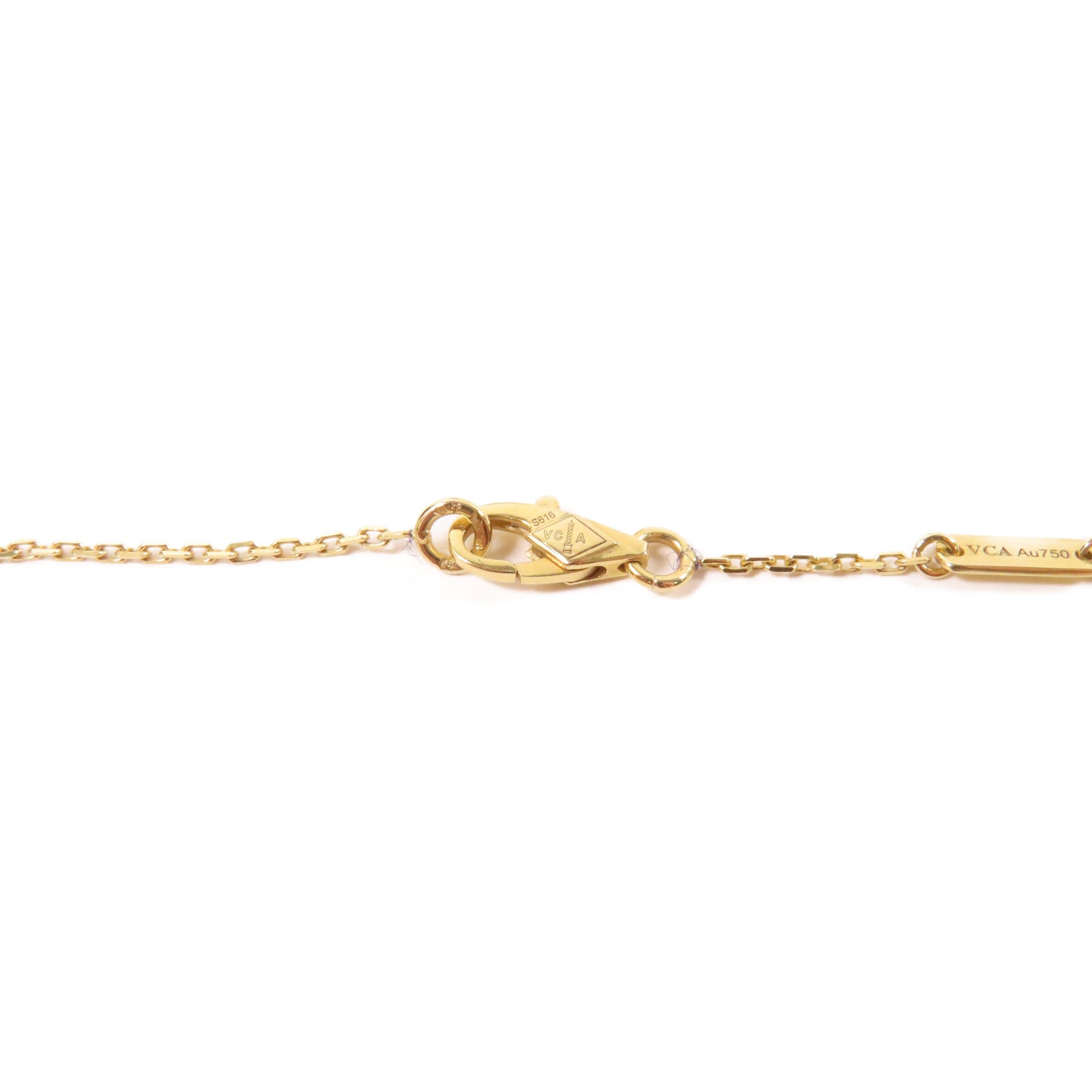 Van Cleef & Arpels 18K黃金Vintage Alhambra Necklace項鏈金色/紅色
