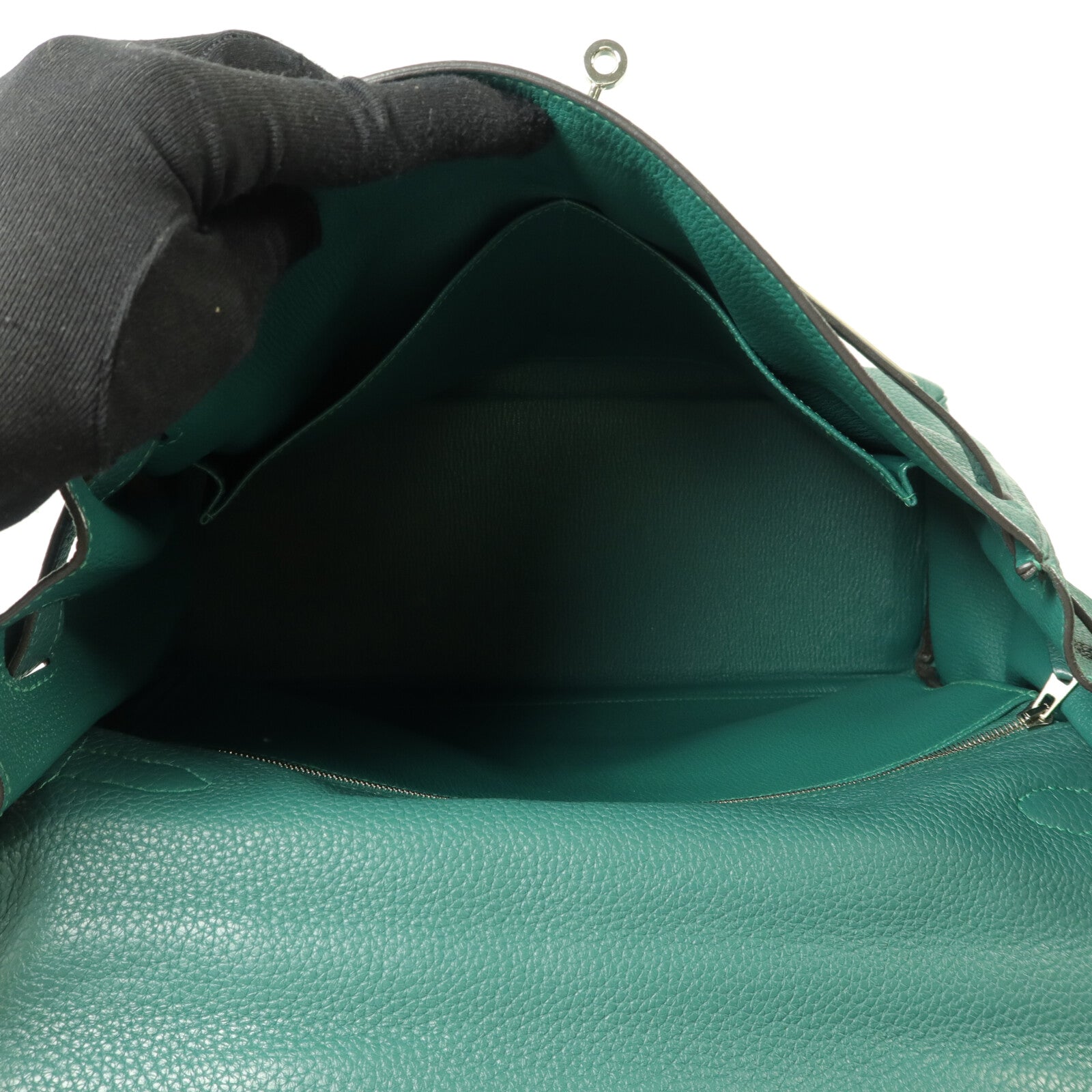 HERMES Clemence皮革Kelly 35手挽肩背兩用袋Malachite