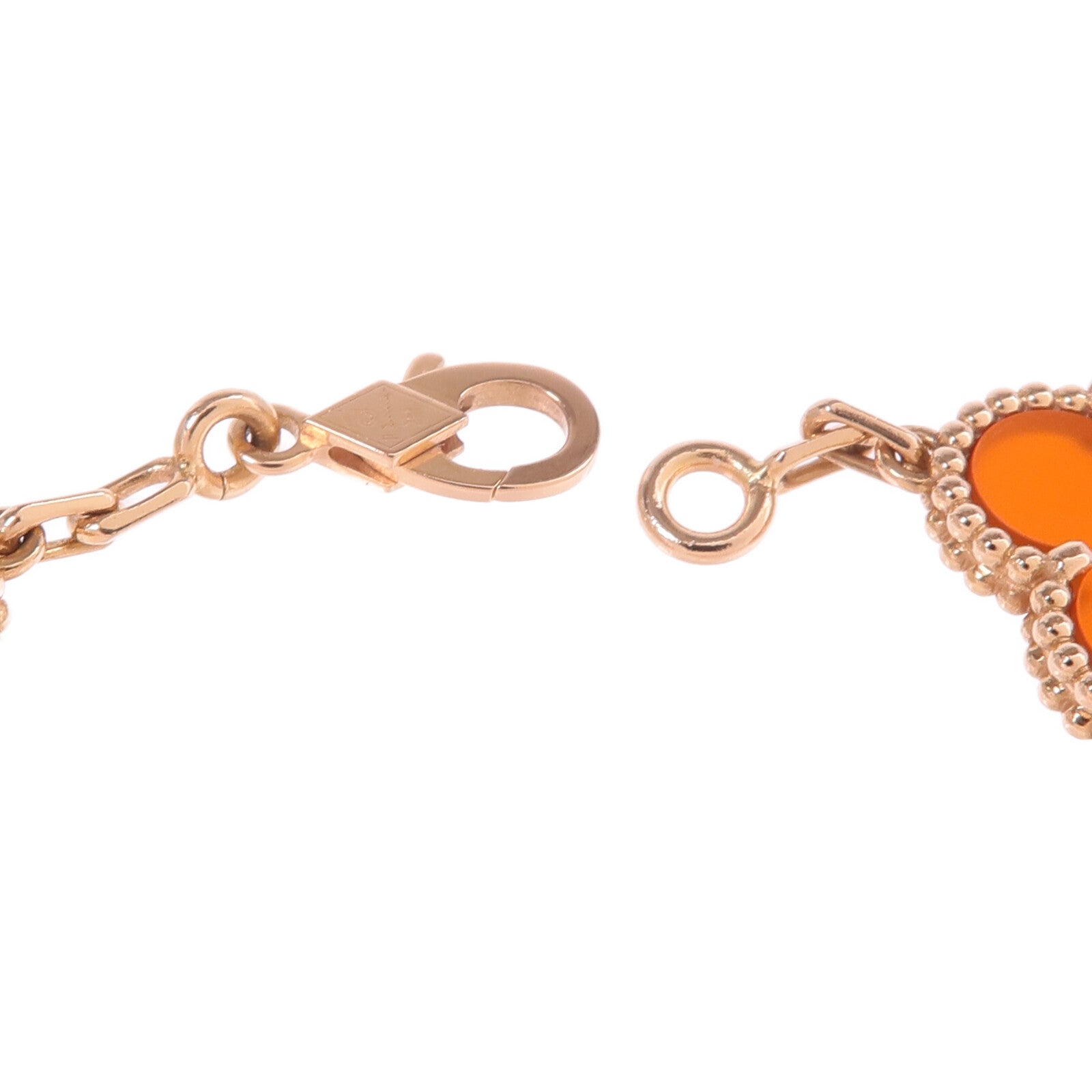 Van Cleef & Arpels 18K玫瑰金Vintage Alhambra Bracelet 5 Motifs紅玉髓手鏈