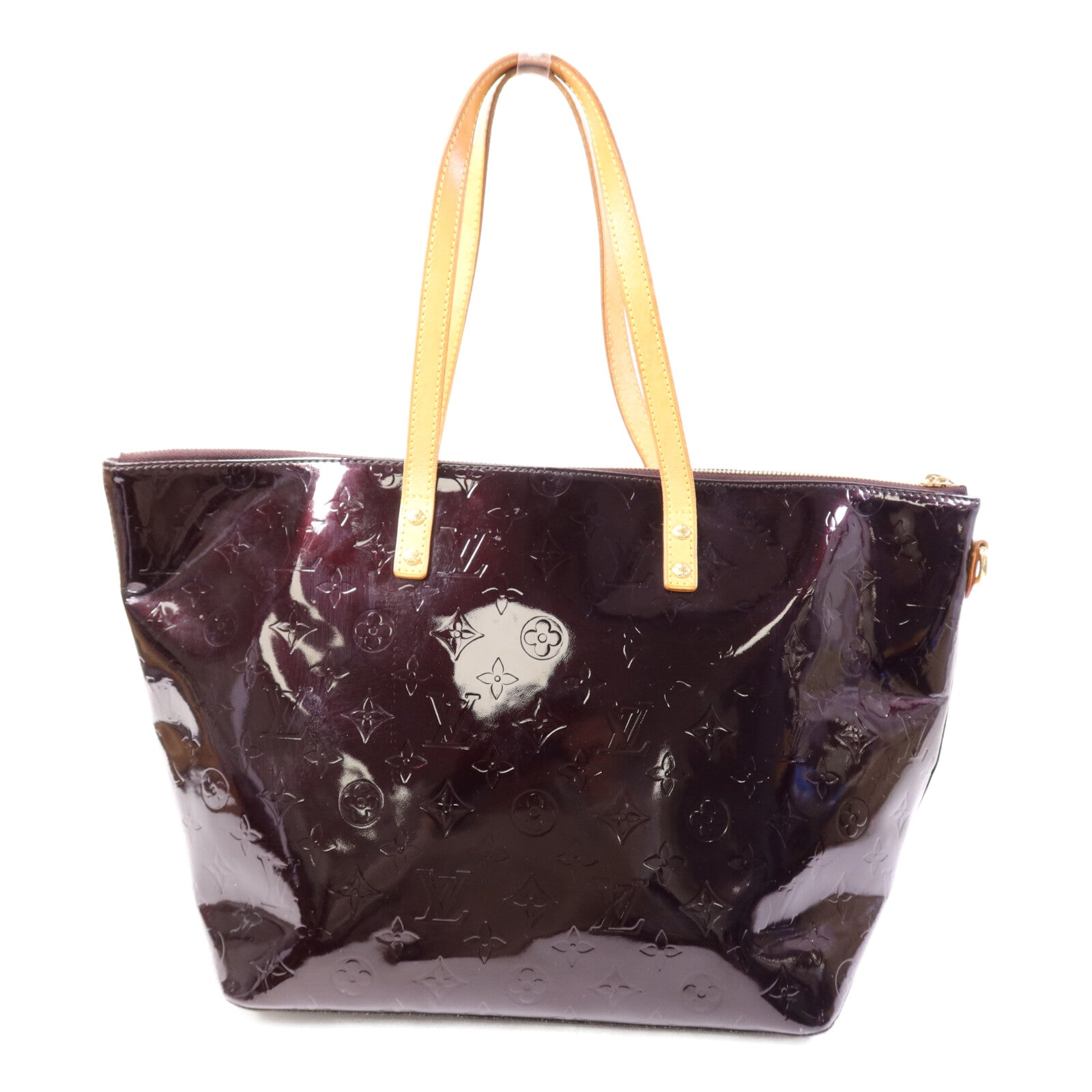 LOUIS VUITTON Monogram Vernis Bellevue GM金扣手挽袋
