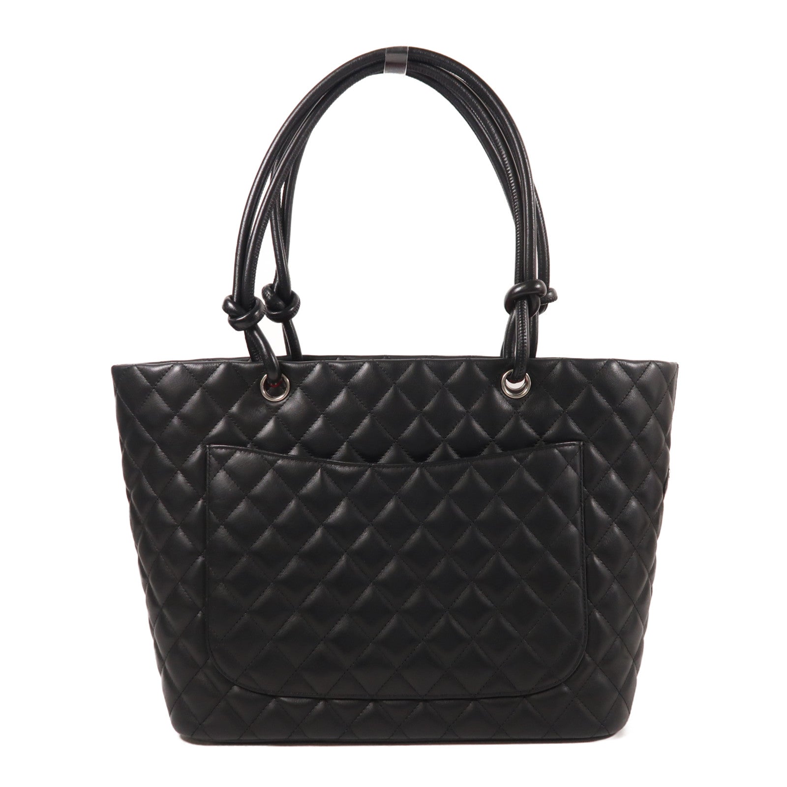 CHANEL 牛皮皮革Cambon Line Tote銀扣肩背袋