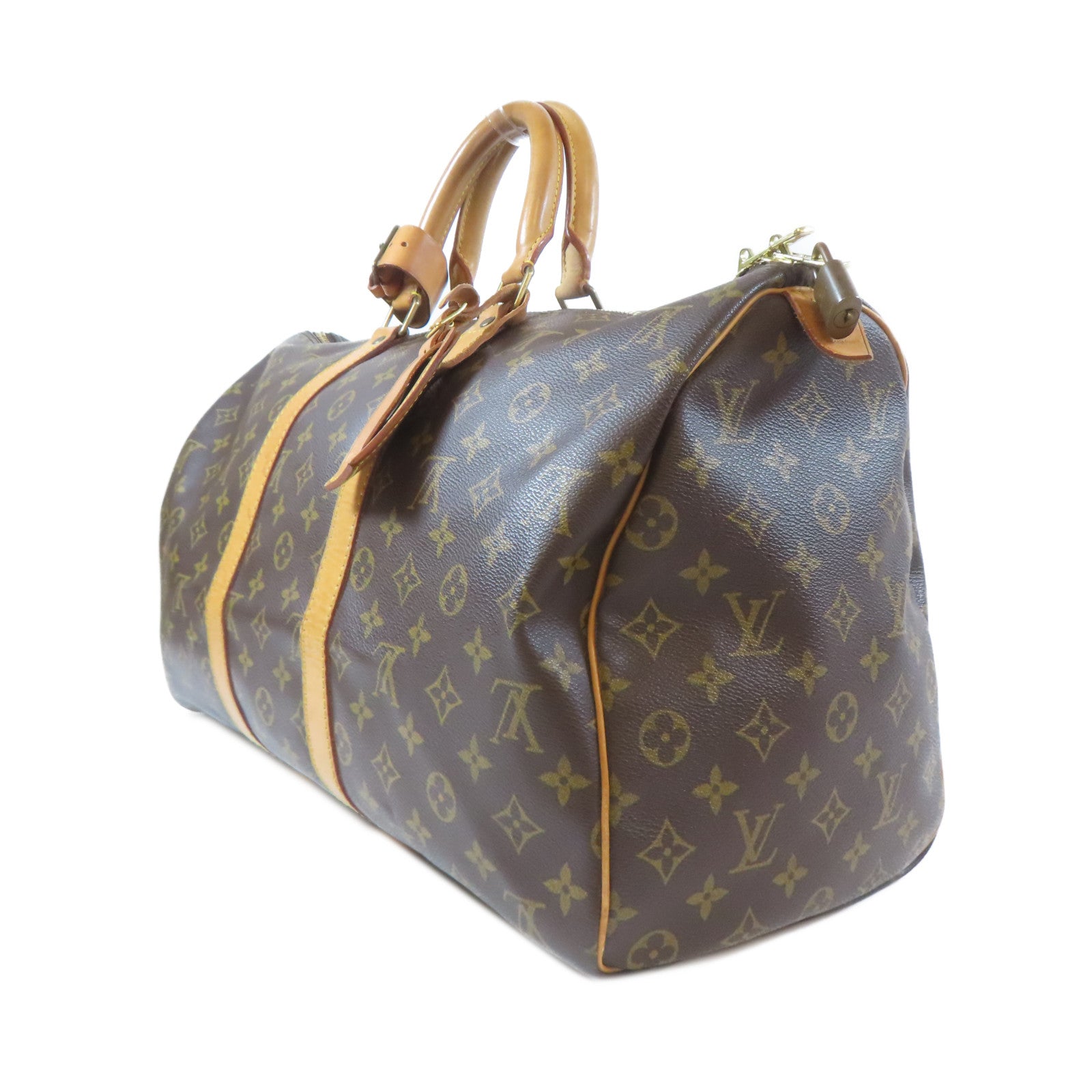LOUIS VUITTON Monogram Keepall 45 Boston Bag金扣手挽袋啡色