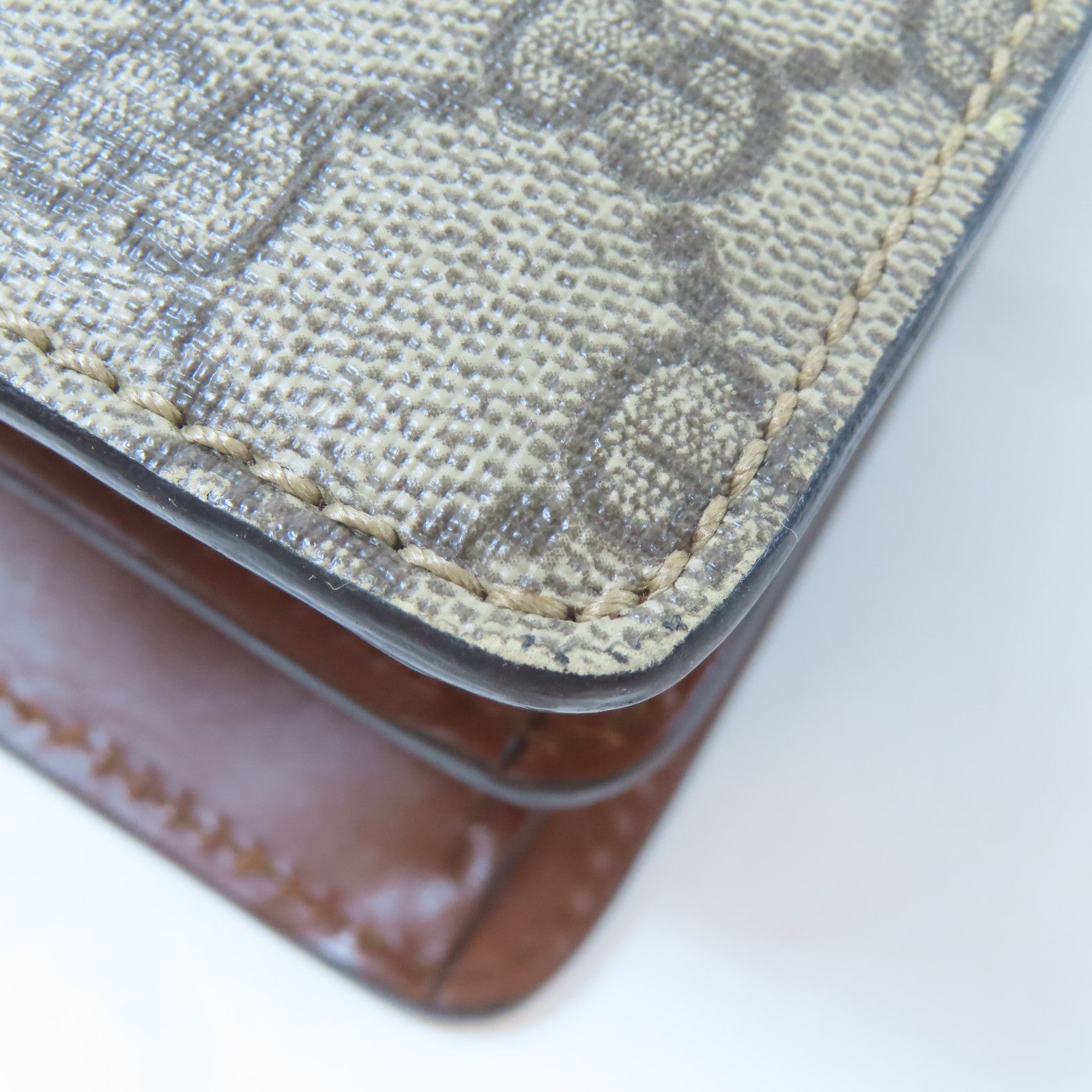 GUCCI 【激減優惠】塗層帆布GG Supreme Handbag金扣手挽肩背兩用袋啡色