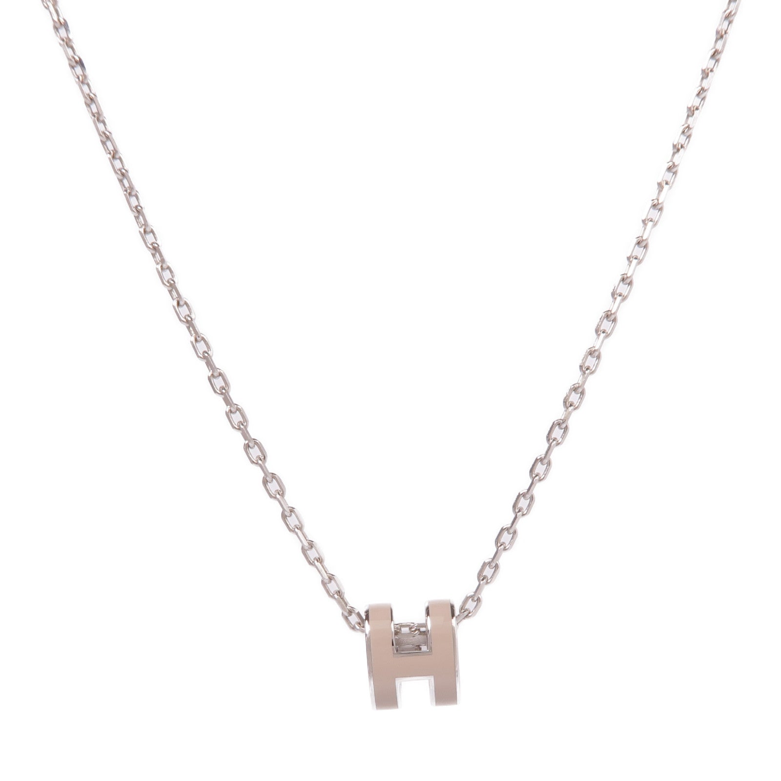 HERMES 金屬Mini Pop H Necklace項鍊Etoupe