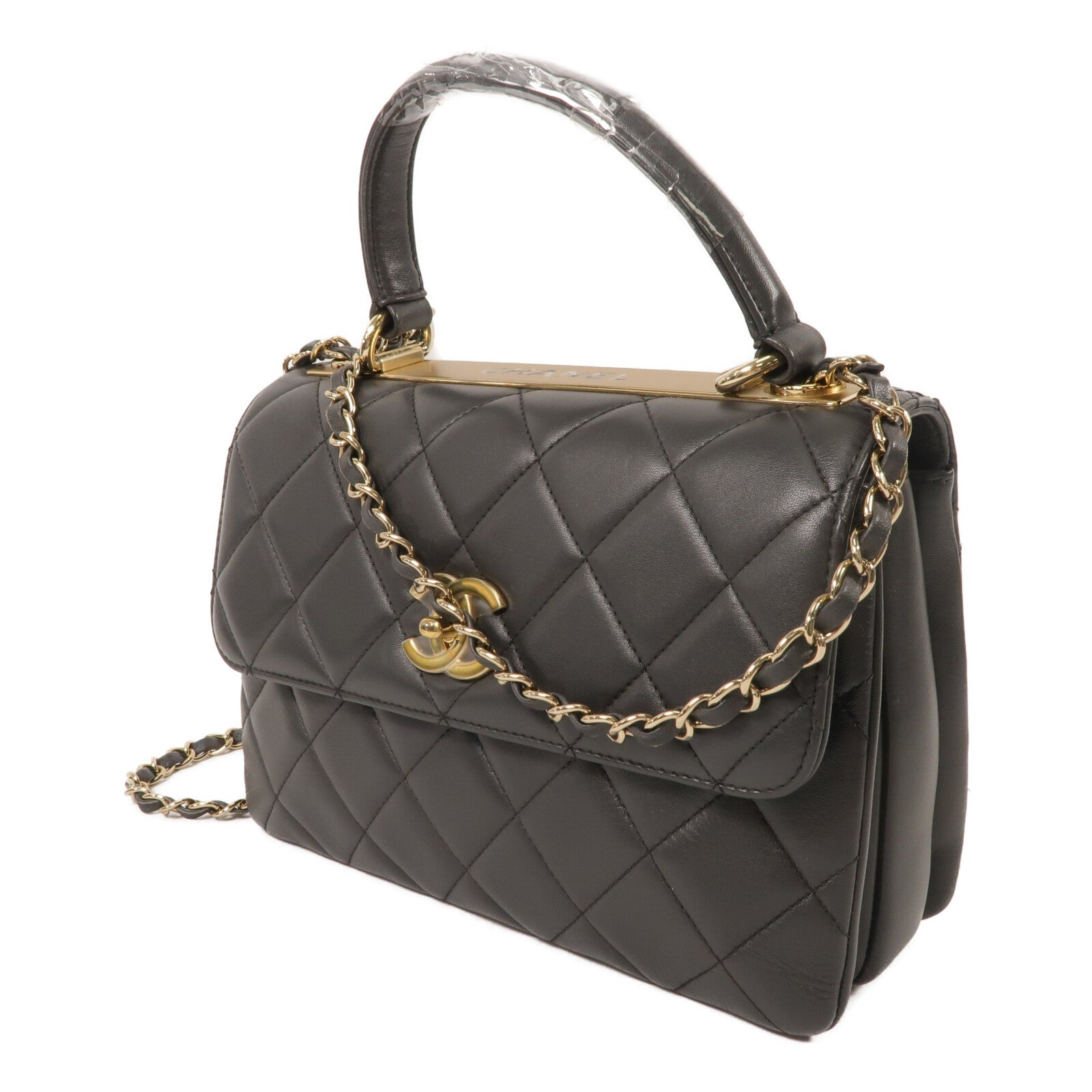 CHANEL 羊皮皮革Trendy CC鏈帶手挽肩背兩用袋