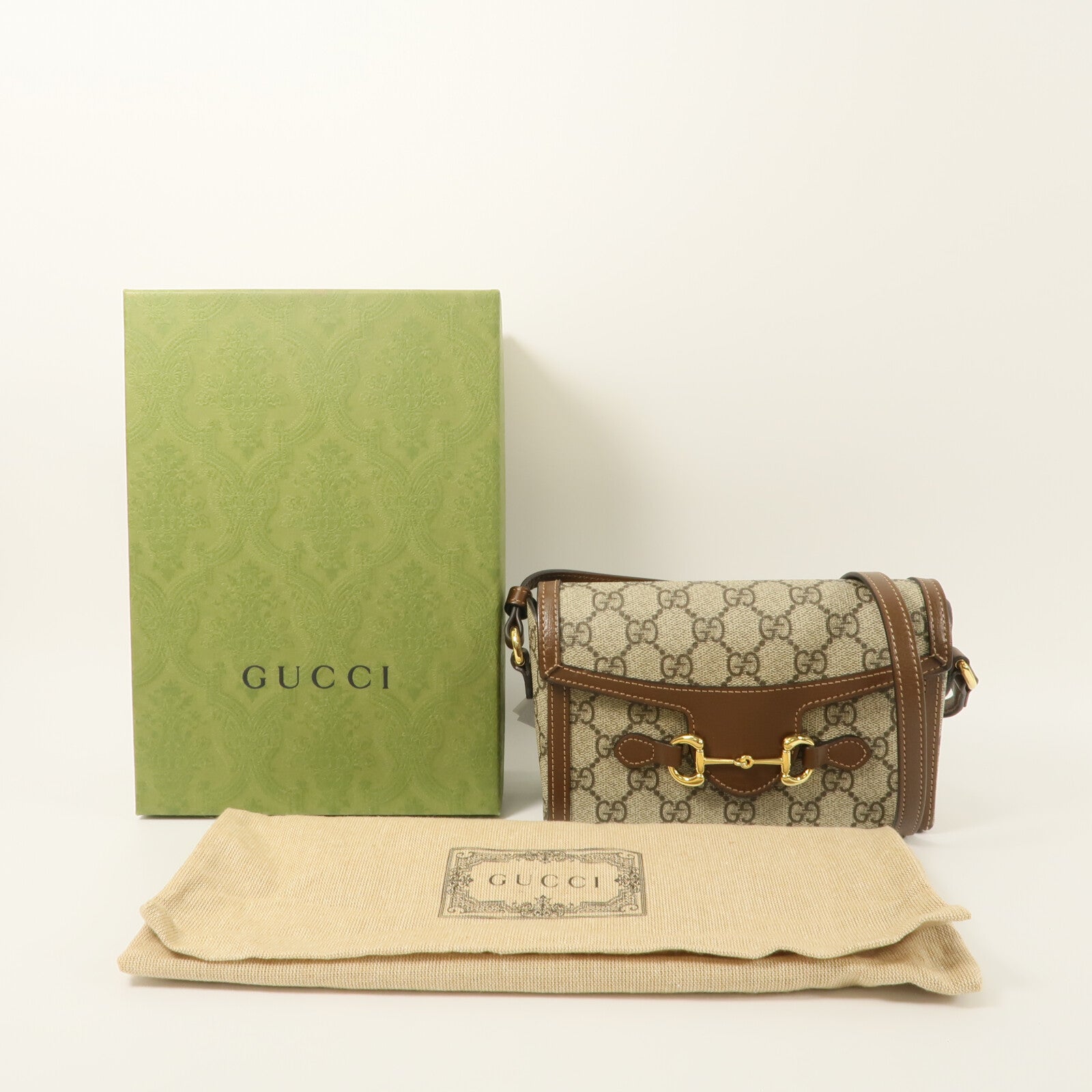 GUCCI 塗層帆布Horsebit 1955 Mini肩背袋