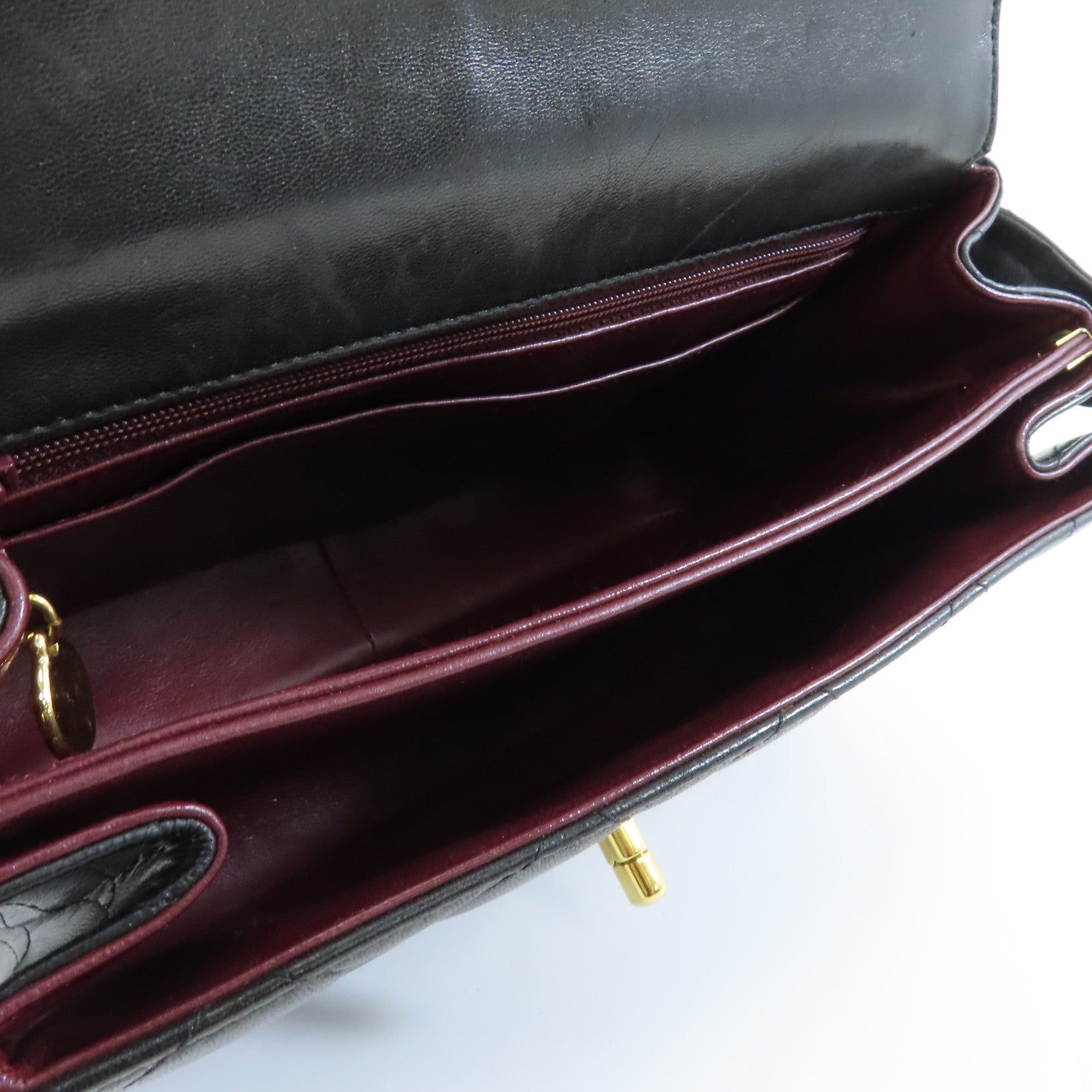 CHANEL 菱格羊皮皮革Vintage Shoulder Bag金扣肩背袋黑色