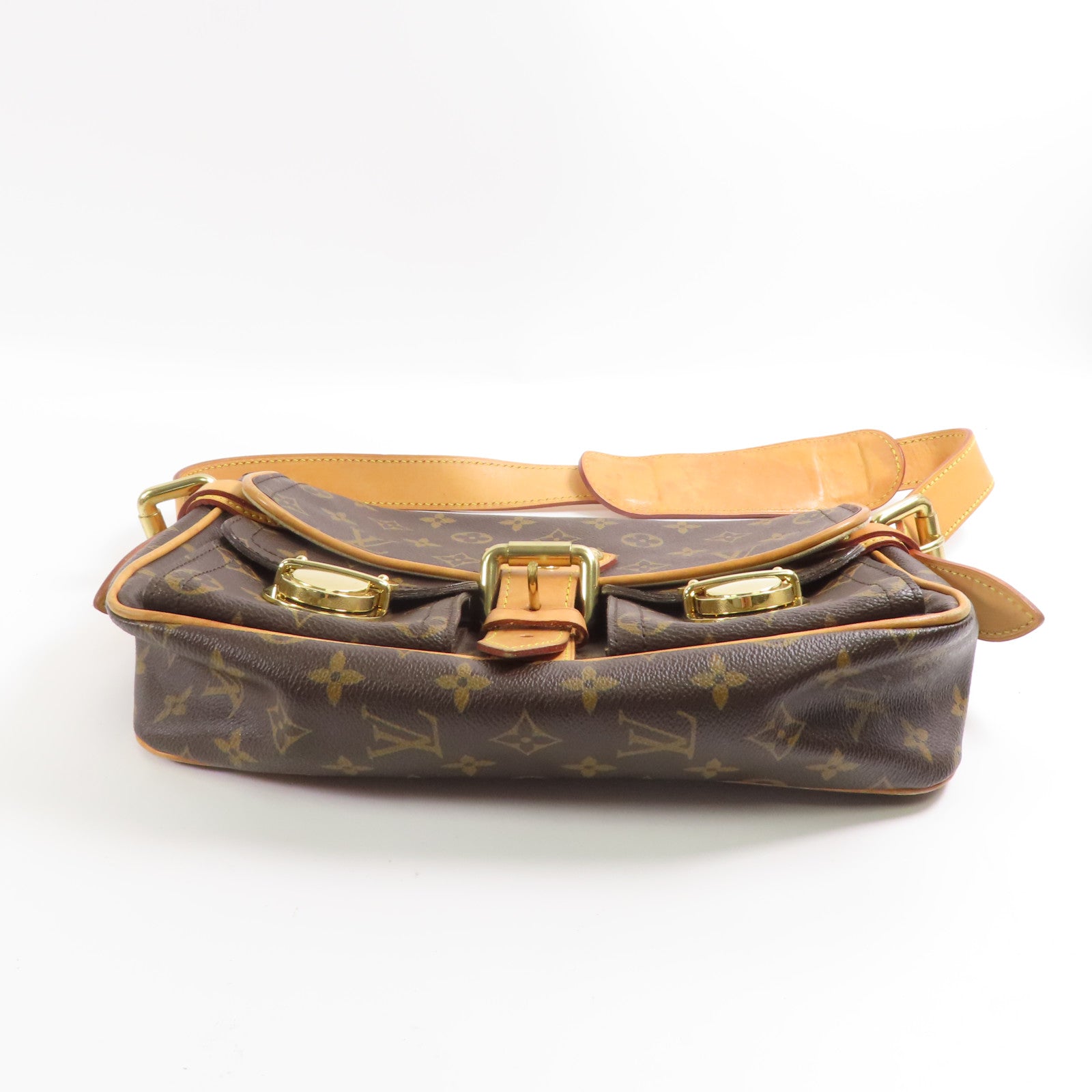 LOUIS VUITTON LV GHW Hudson PM Shoulder Bag M40027 Monogram Brown