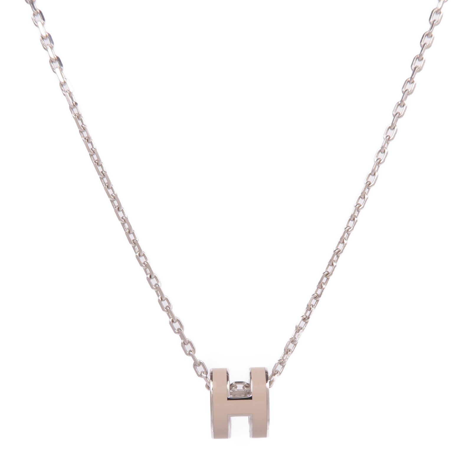 HERMES 金屬Mini Pop H Necklace項鍊Etoupe