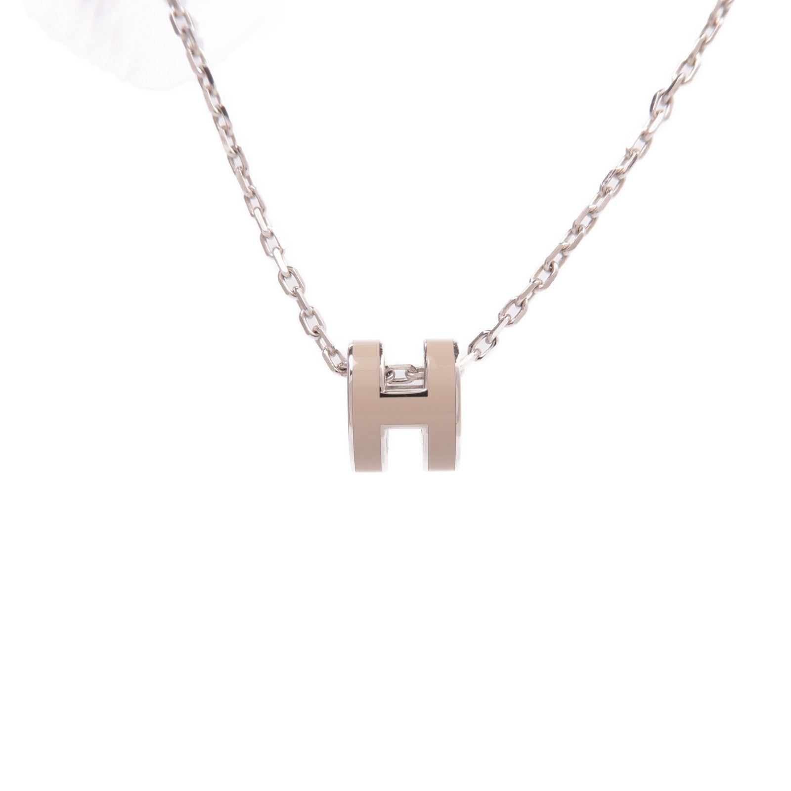HERMES 金屬Mini Pop H Necklace項鍊Etoupe