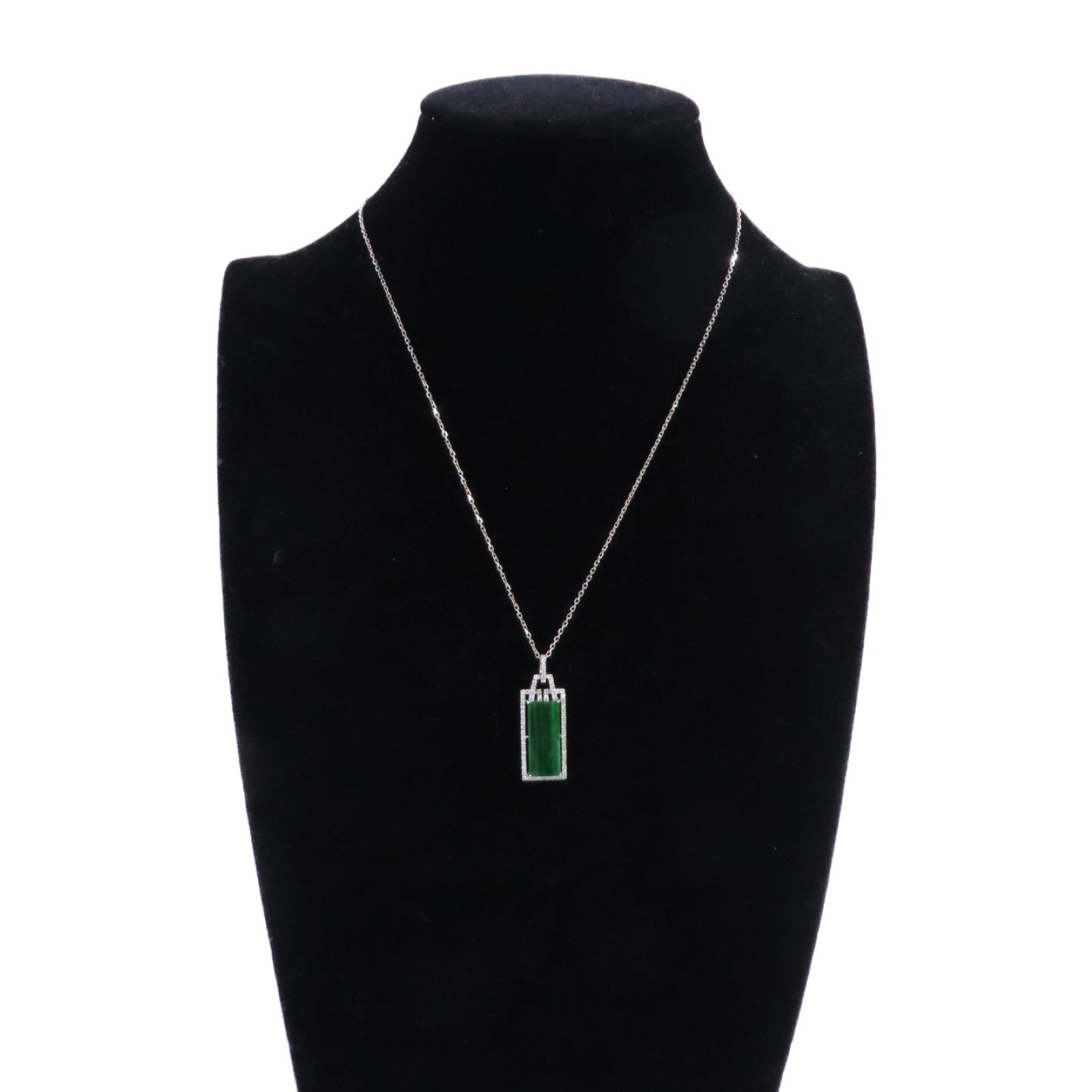 JEWELRY 18K白金/翡翠/鑽石Jade Diamond Necklace項鏈