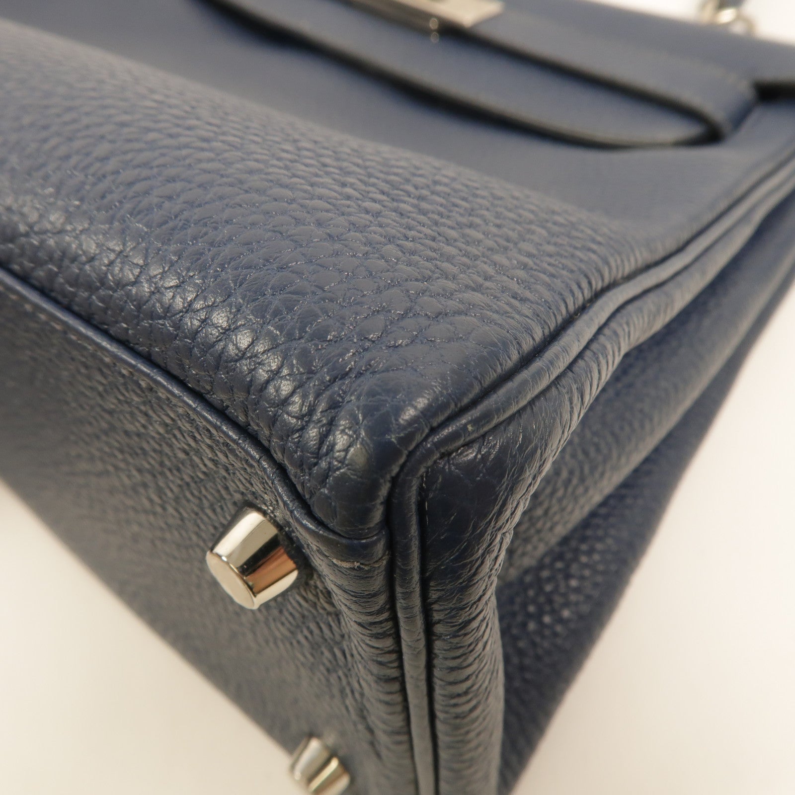 HERMES Togo皮革Kelly 28手挽肩背兩用袋Deep Blue