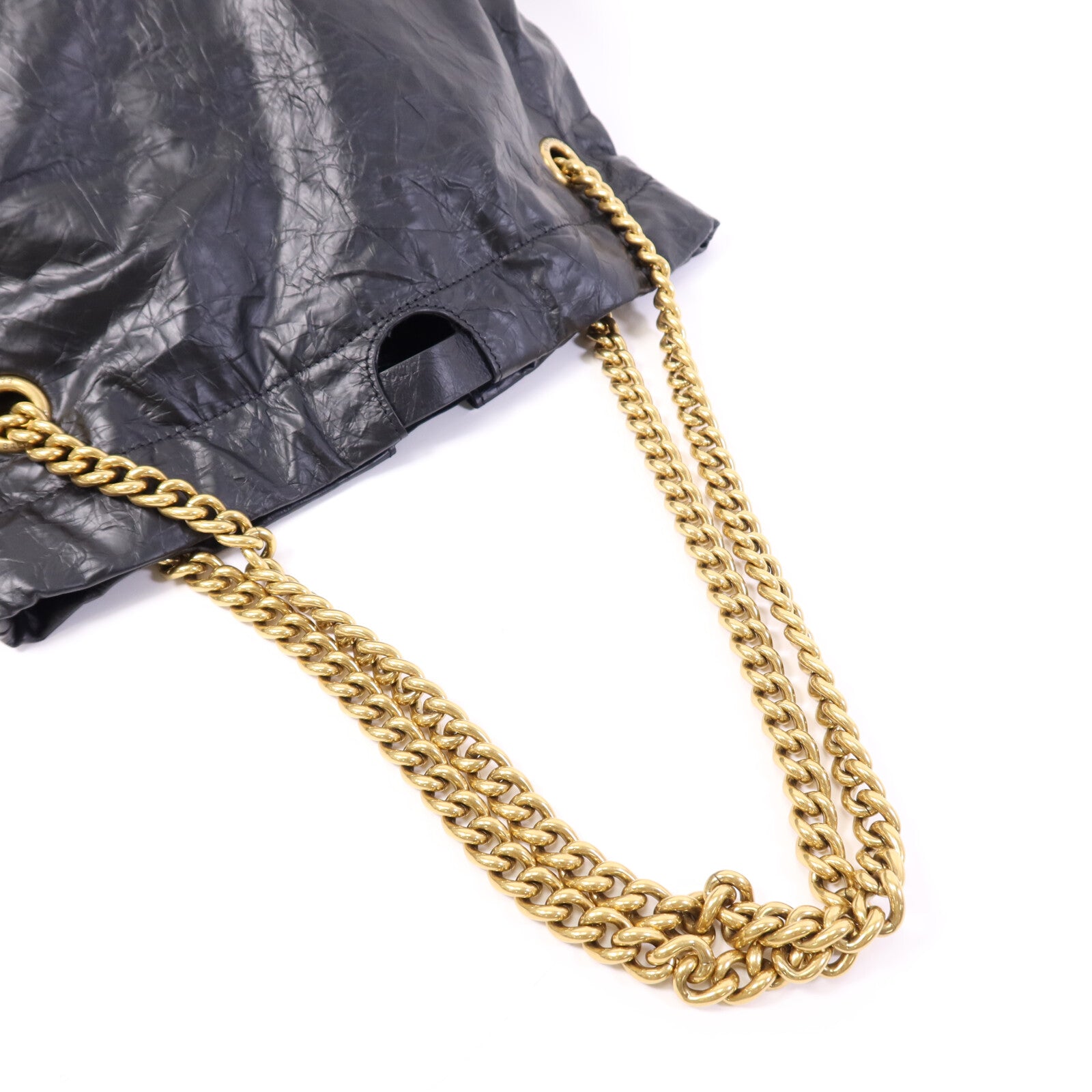 BALENCIAGA 羊皮皮革Crush Medium金扣鏈帶肩背袋