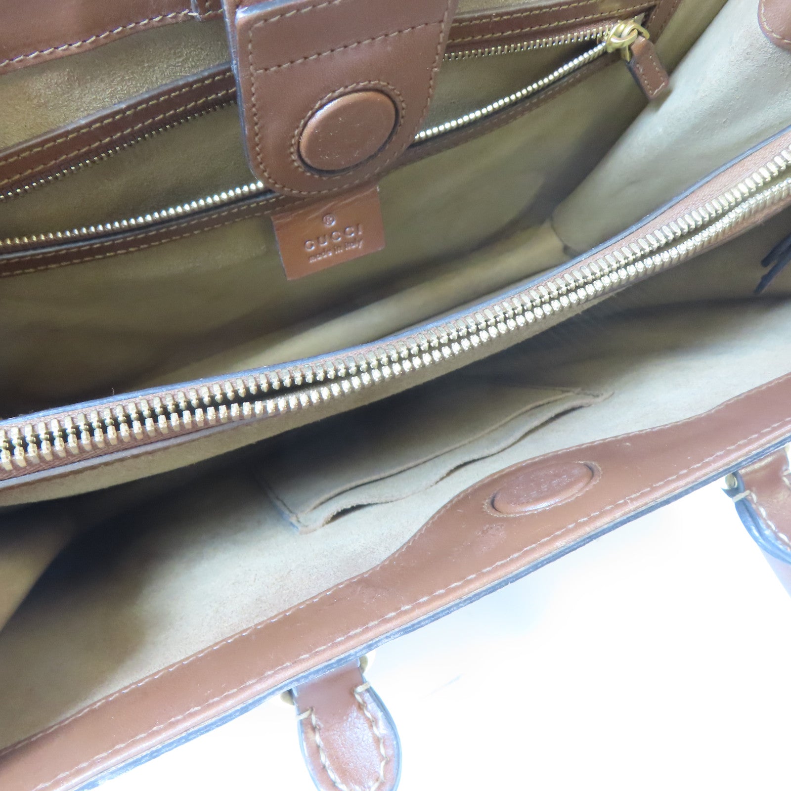 GUCCI 【激減優惠】塗層帆布GG Supreme Handbag金扣手挽肩背兩用袋啡色