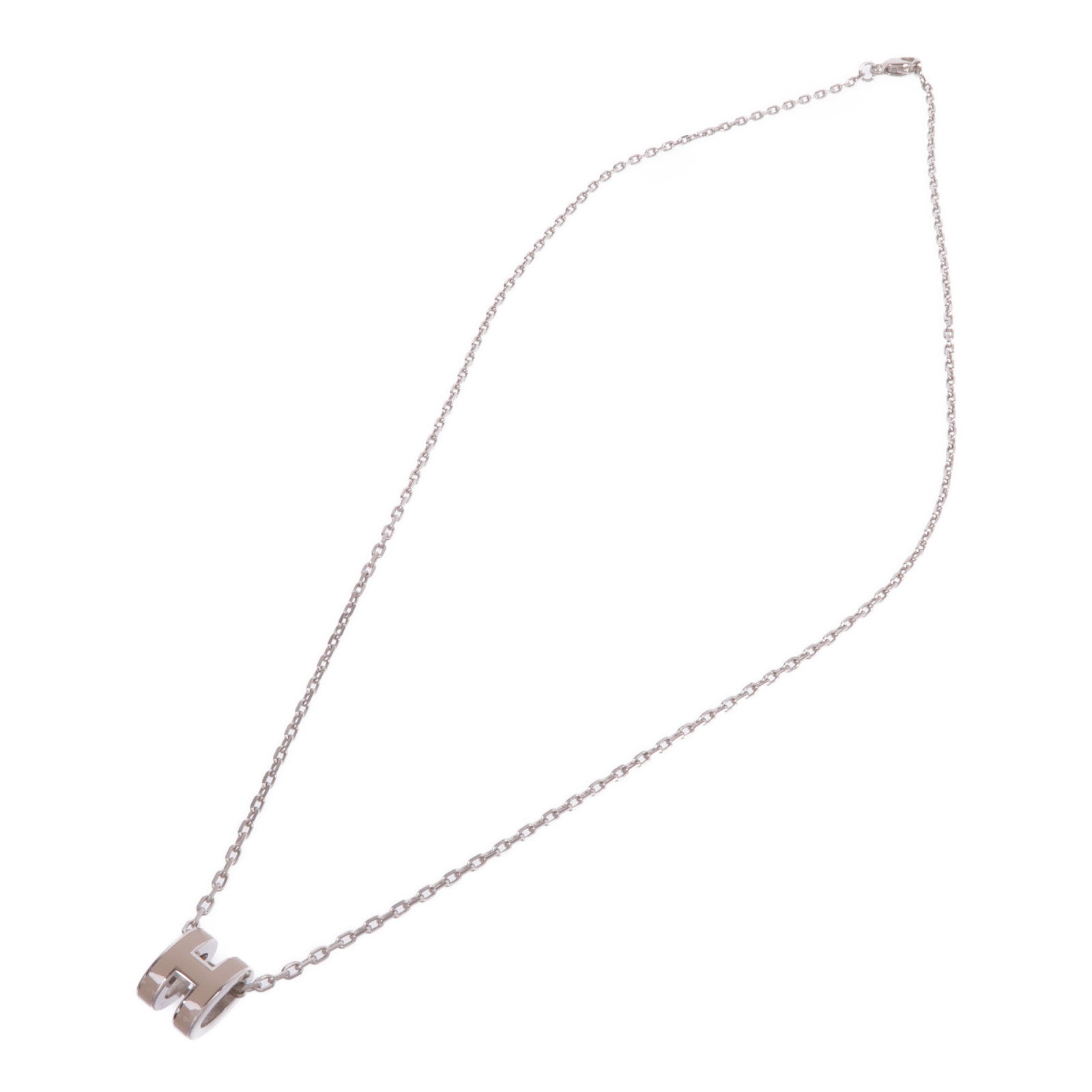 HERMES 金屬Mini Pop H Necklace項鍊Etoupe