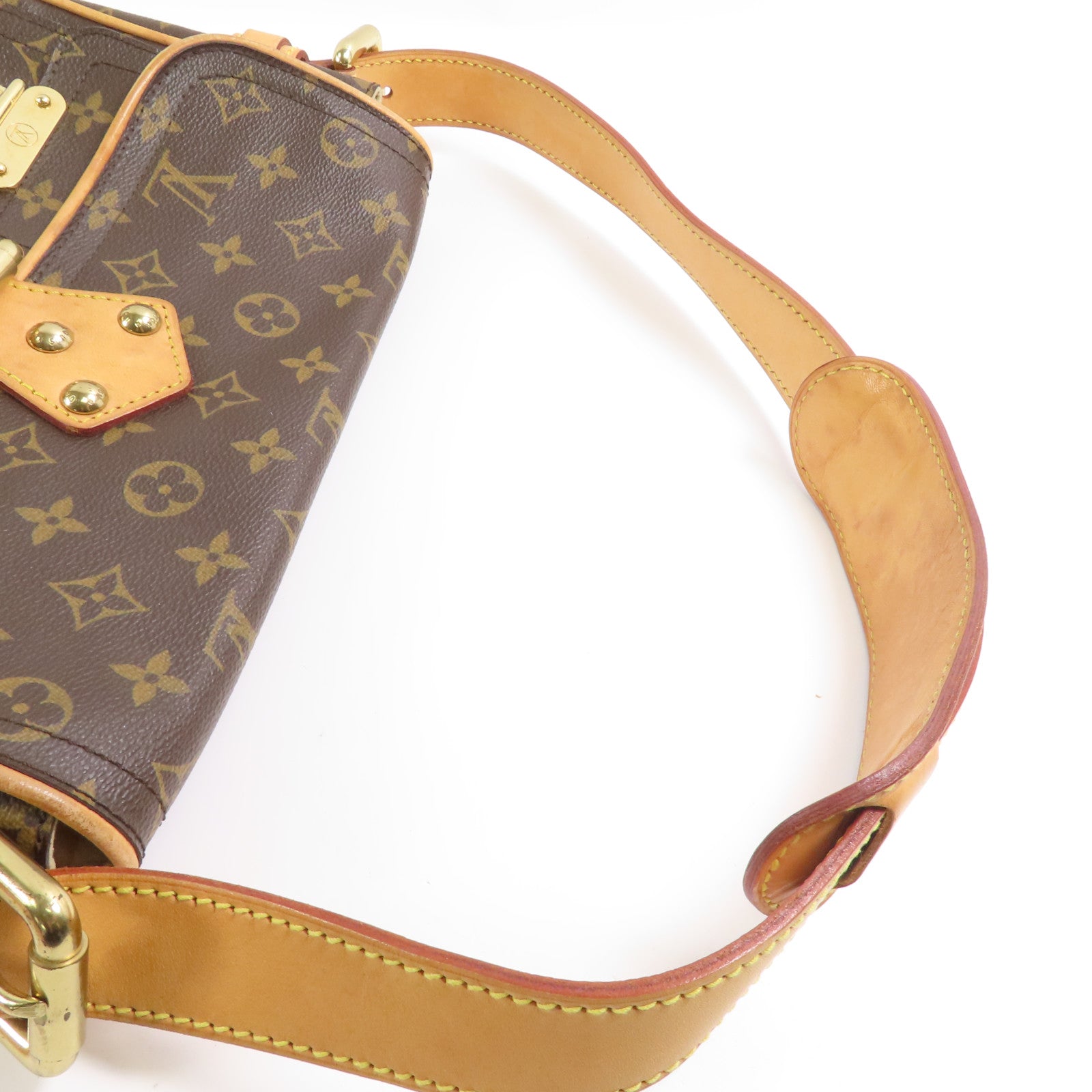 LOUIS VUITTON LV GHW Hudson PM Shoulder Bag M40027 Monogram Brown