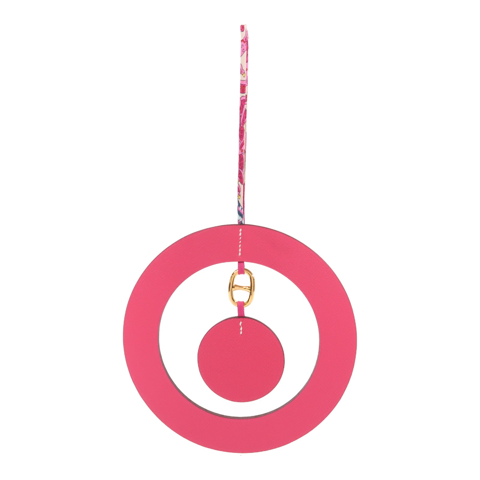 HERMES GHW Home Decor Wall Decoration Charm Veau Epsom Leather Pink