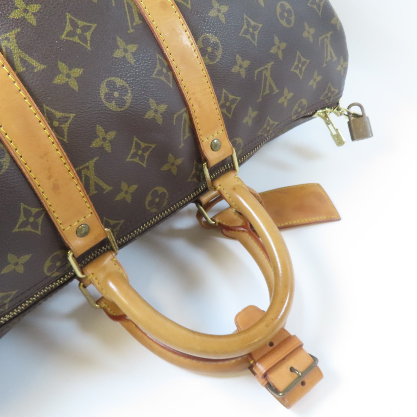 LOUIS VUITTON Monogram Keepall 45 Boston Bag金扣手挽袋啡色
